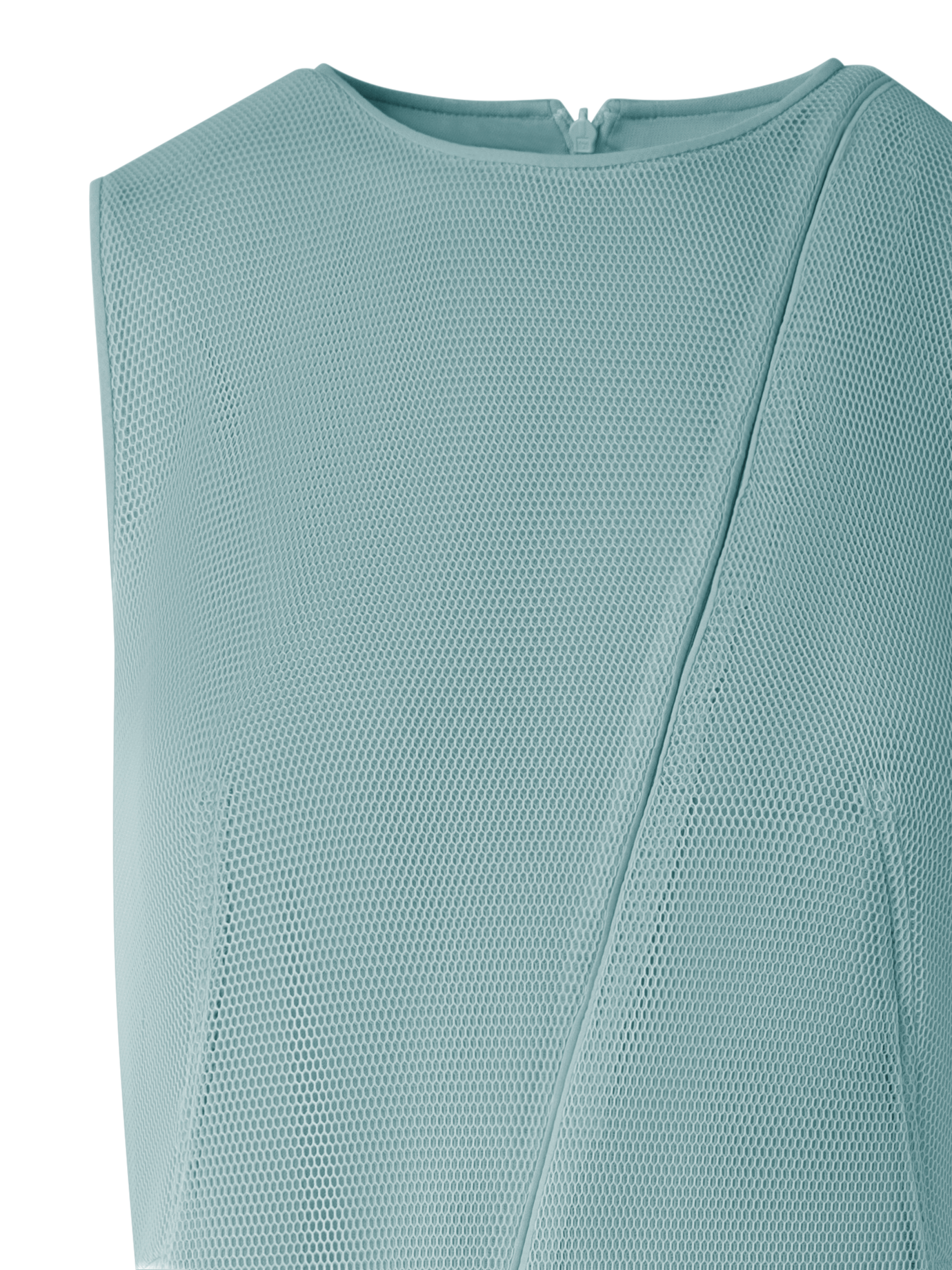 Designer Asymmetrical Techno Grid Midi Dress - pastel - blue