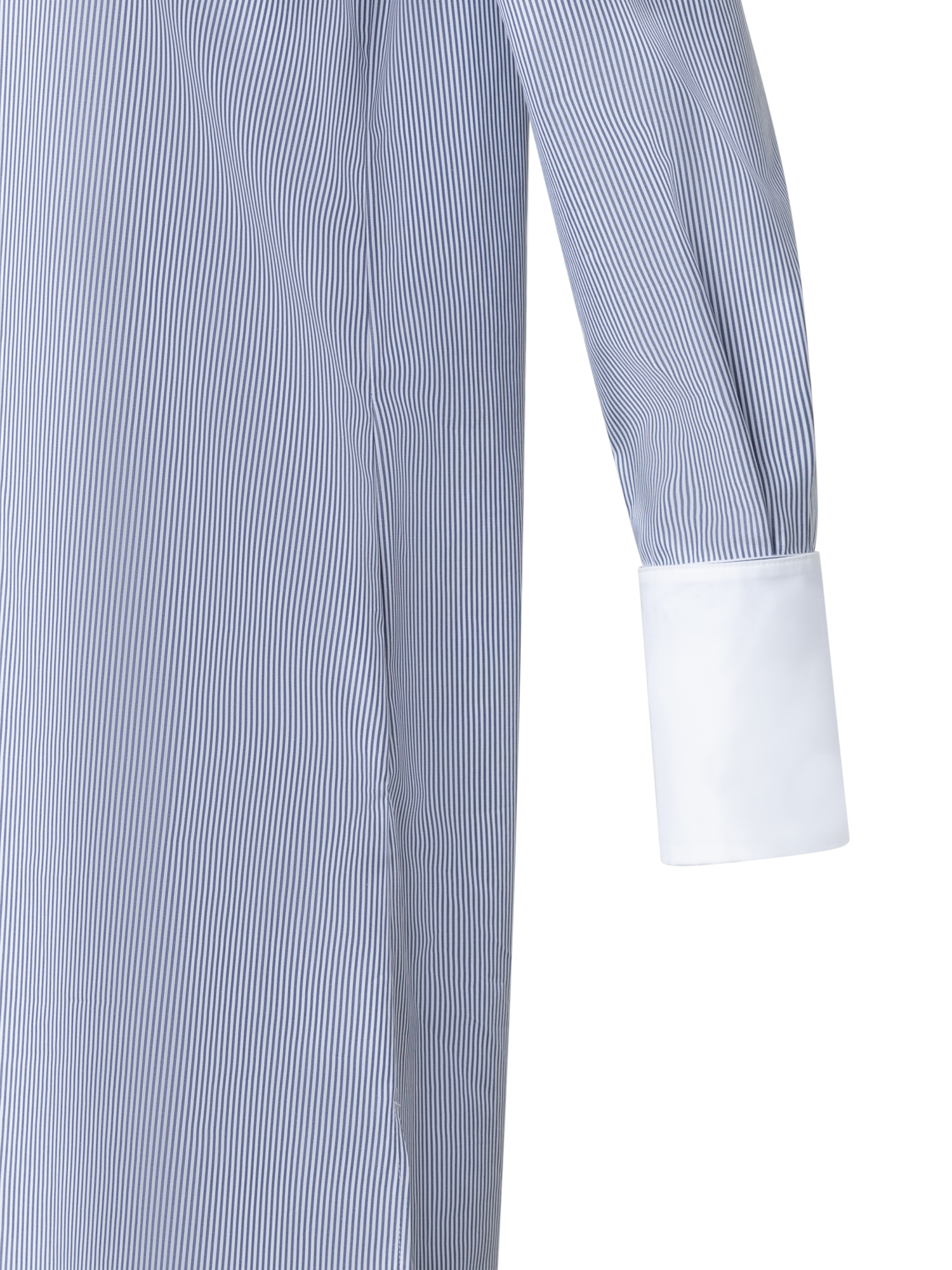 Designer Striped Shirt Dress with Removable Collar - multicolor