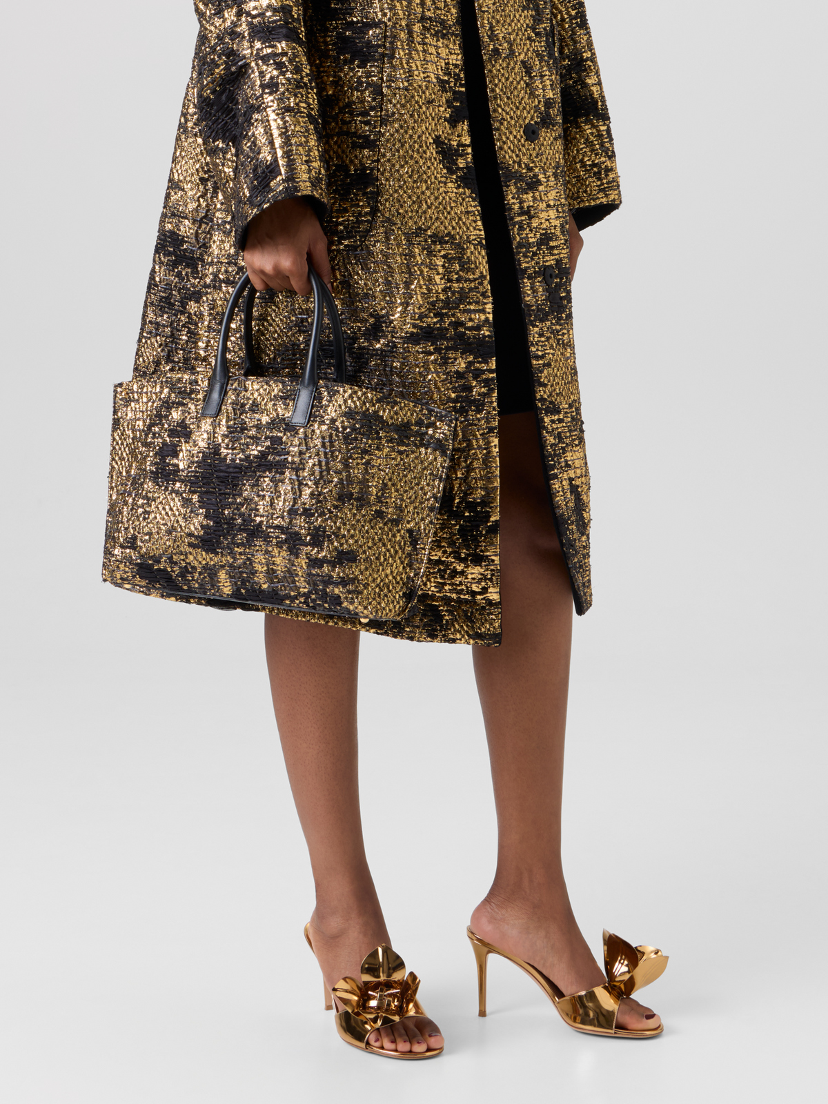 Designer Ai Small Top Handle Tote - multicolor - gold 