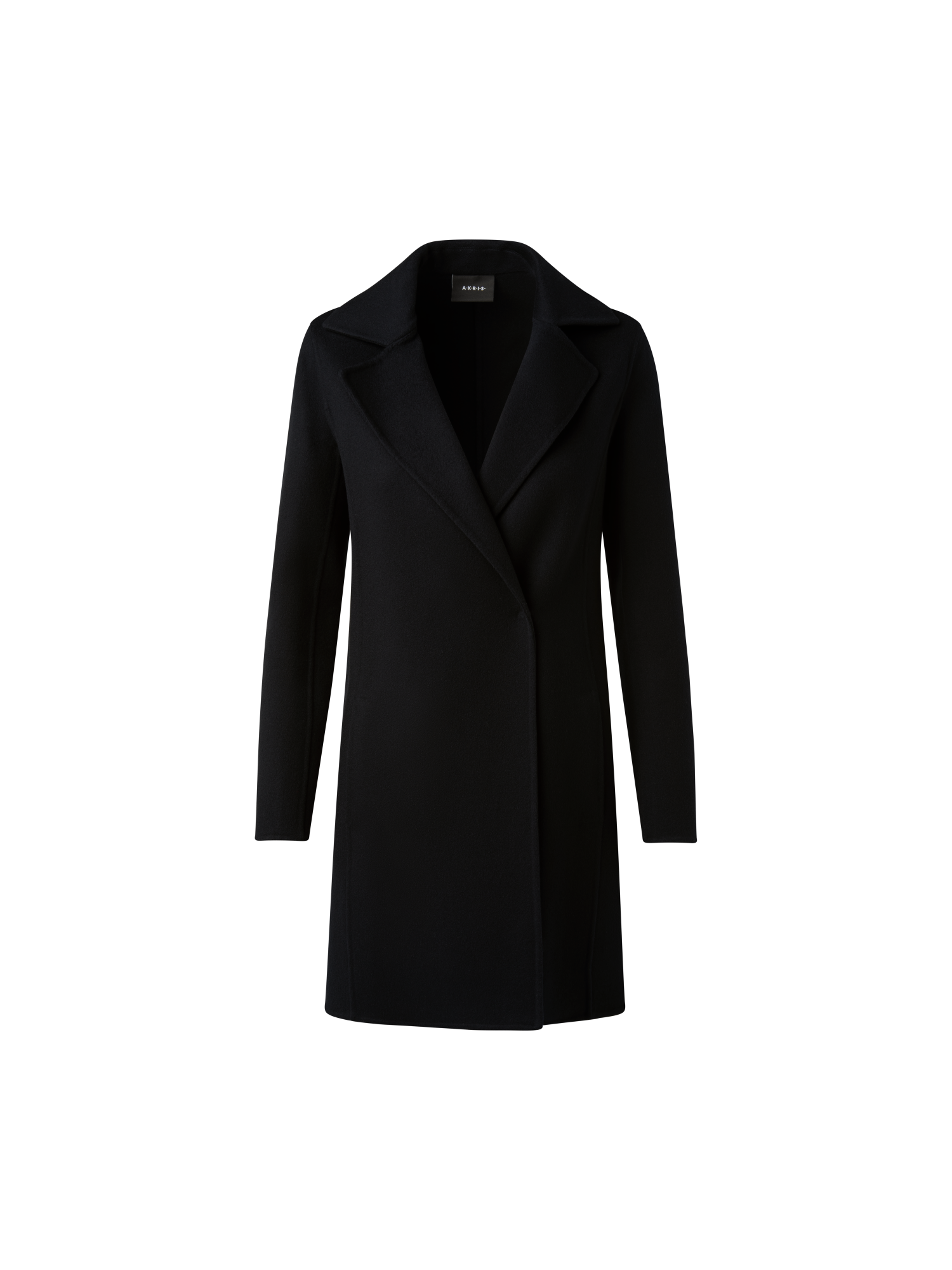Designer Lightweight Double-Face Cashmere Coat - black