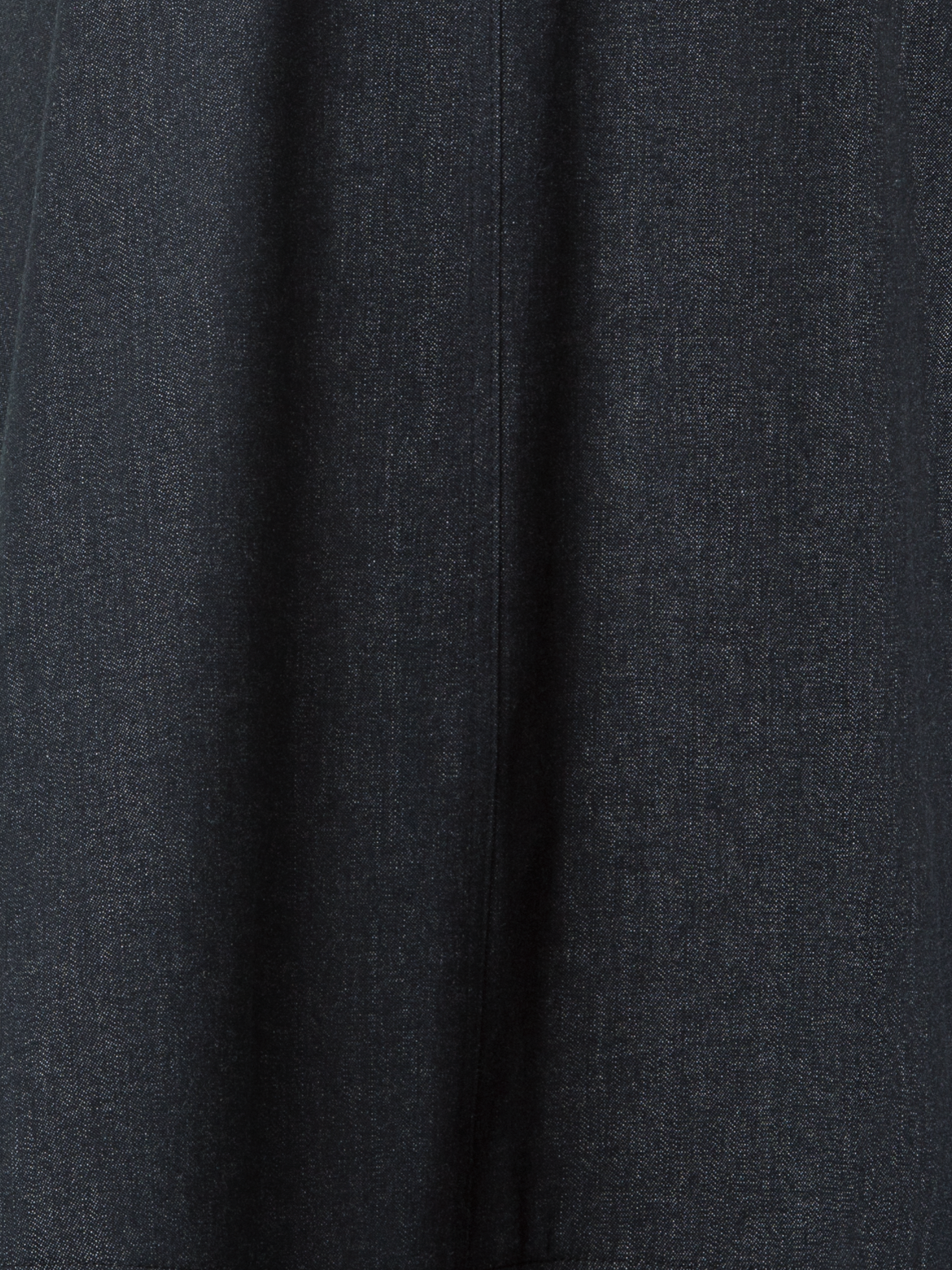 Designer Flared A-Line Midi Skirt in Cotton Denim - black - neutral