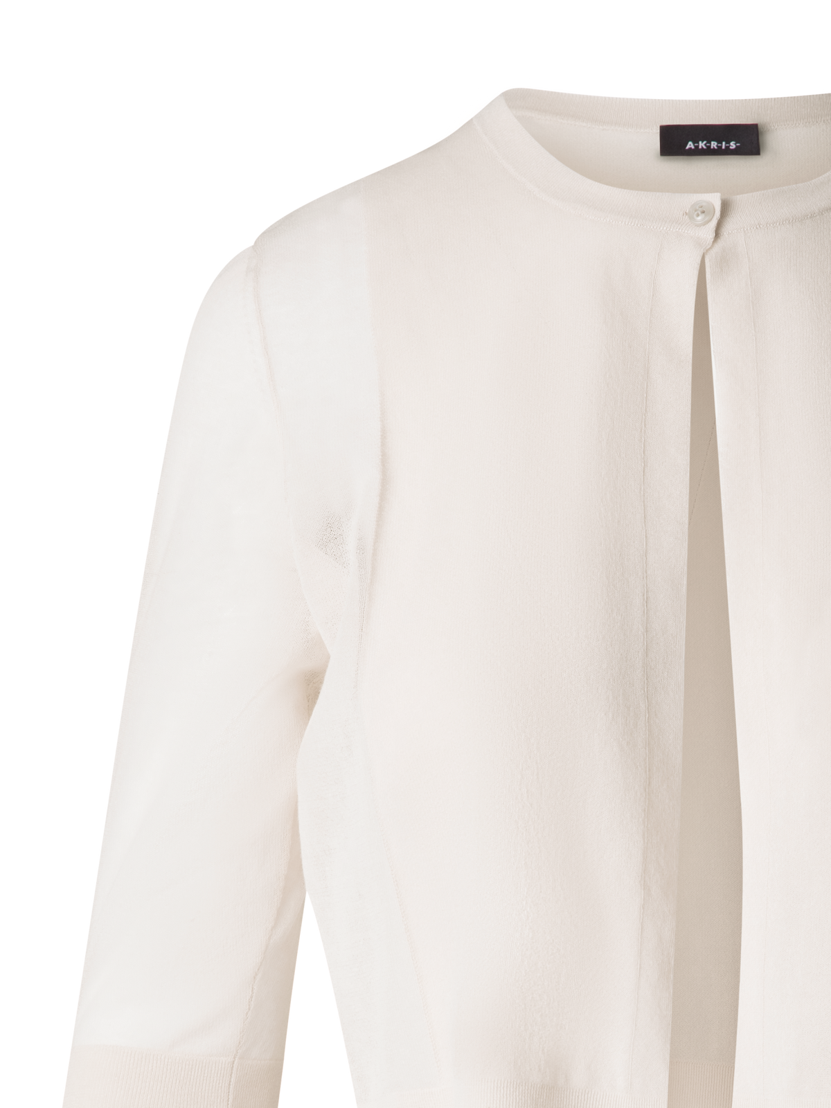 Designer Semi-Sheer Short Knit Cardigan - neutral - ecru - white