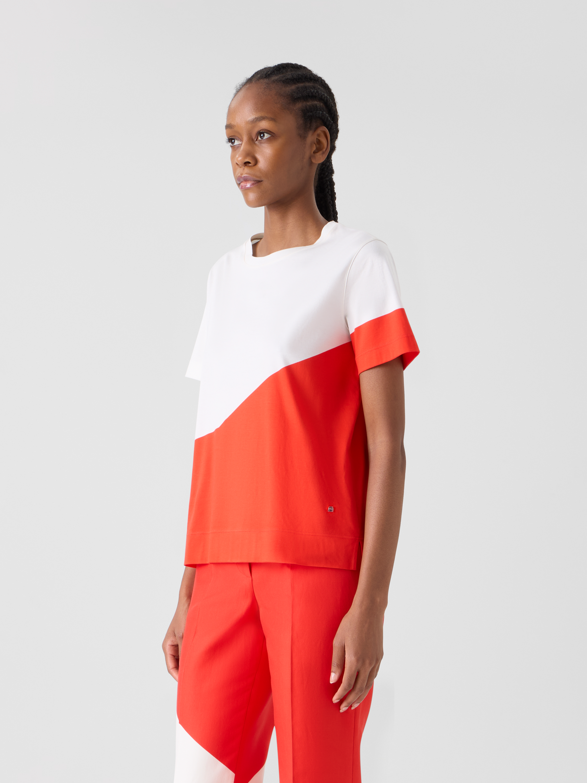 Designer Relaxed Cotton T-Shirt with Polygon Print - multicolor #editorial