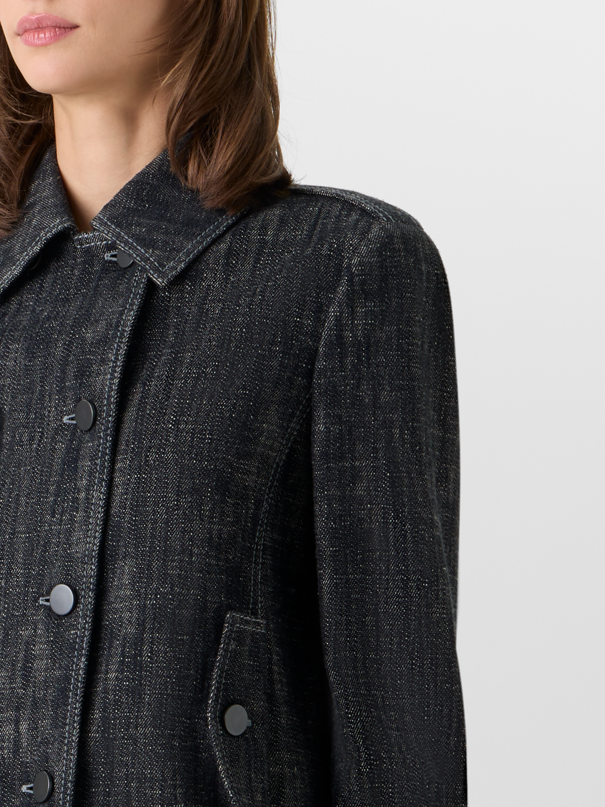 Designer Long-Sleeve Washed Heavyweight Cotton-Denim Jacket - black #editorial