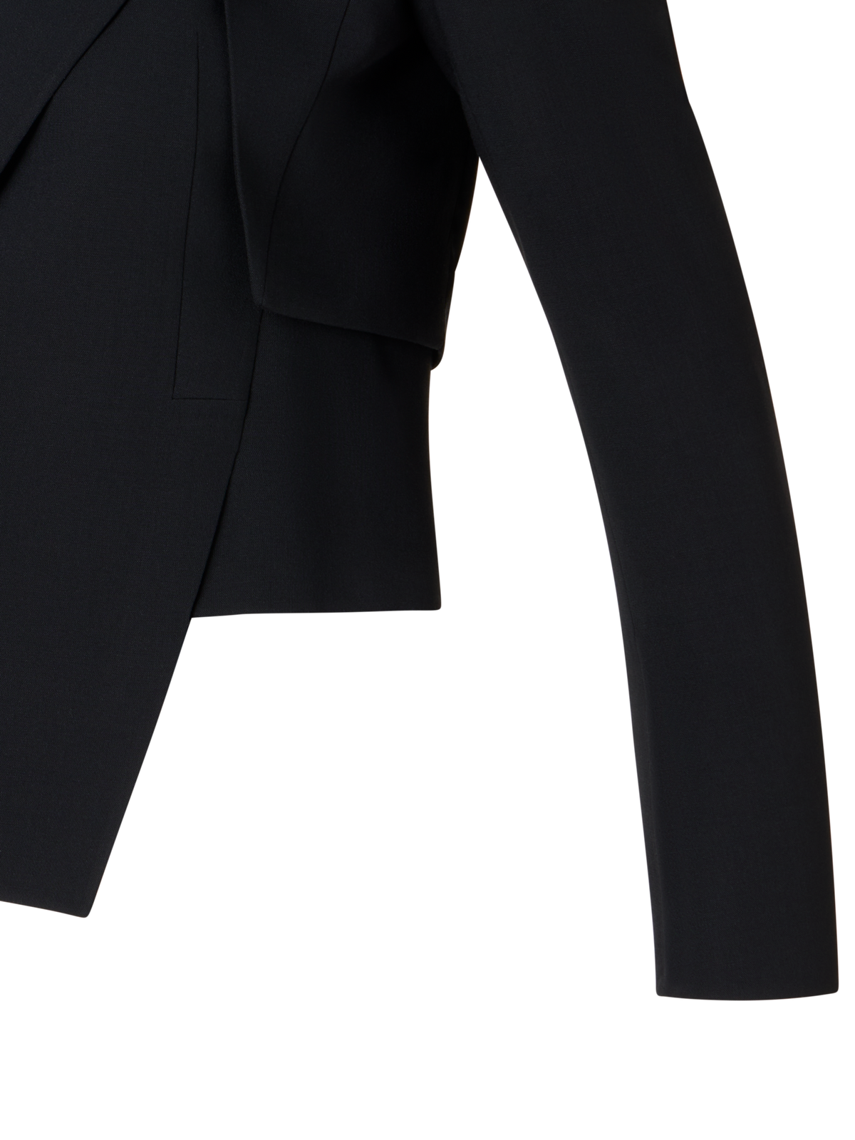 Designer Helline Asymmetrical Jacket with Detachable Bolero - black