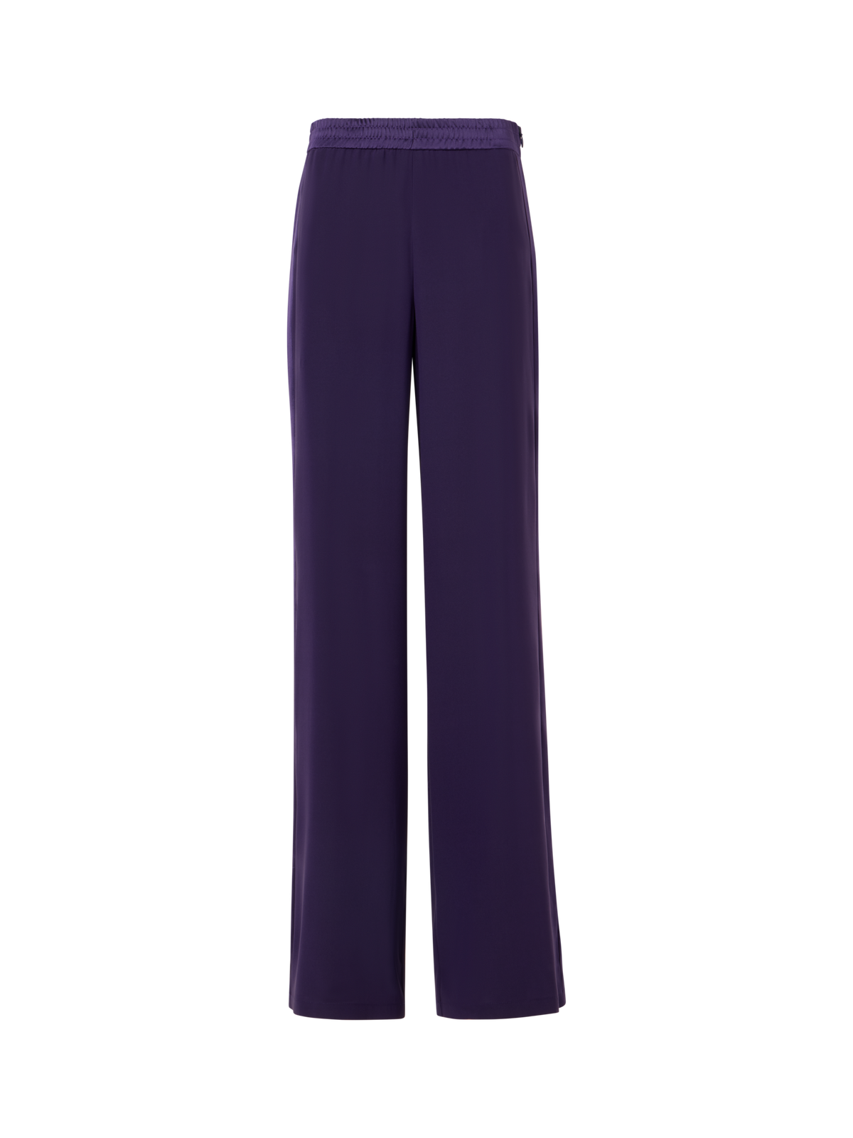 Designer Filibert Straight-Leg Pants in Stretch Silk - purple