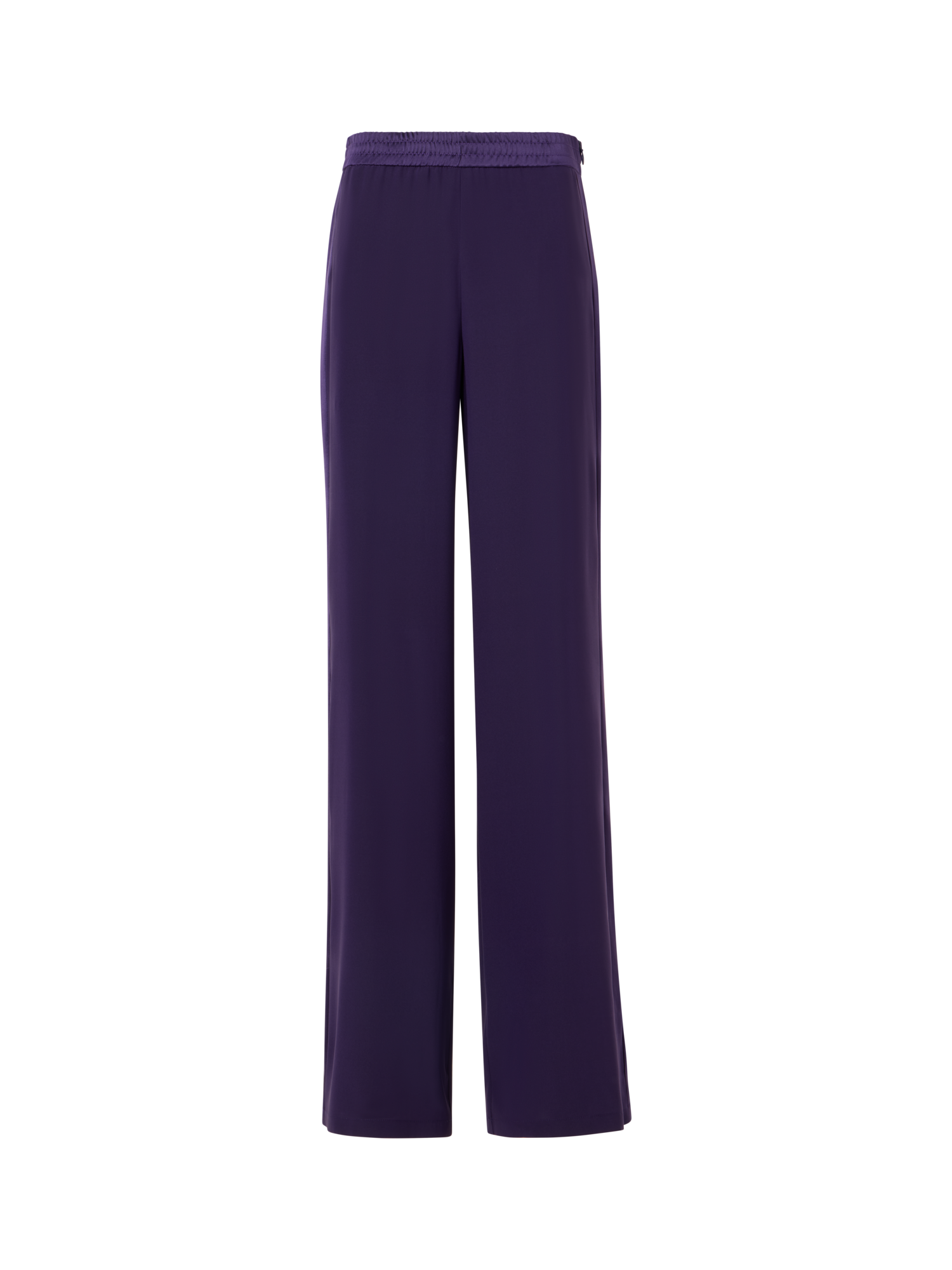 Designer Filibert Straight-Leg Pants in Stretch Silk - purple