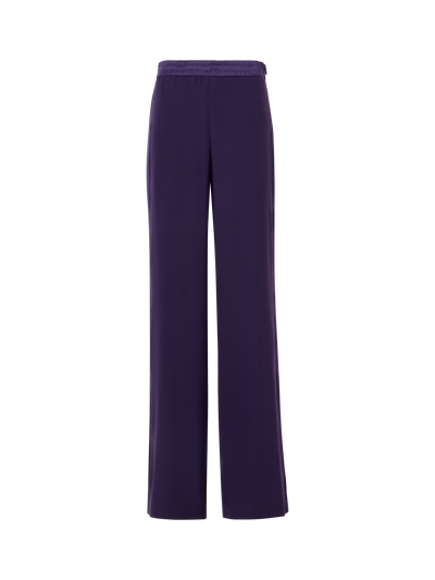 Designer Filibert Straight-Leg Pants in Stretch Silk - purple