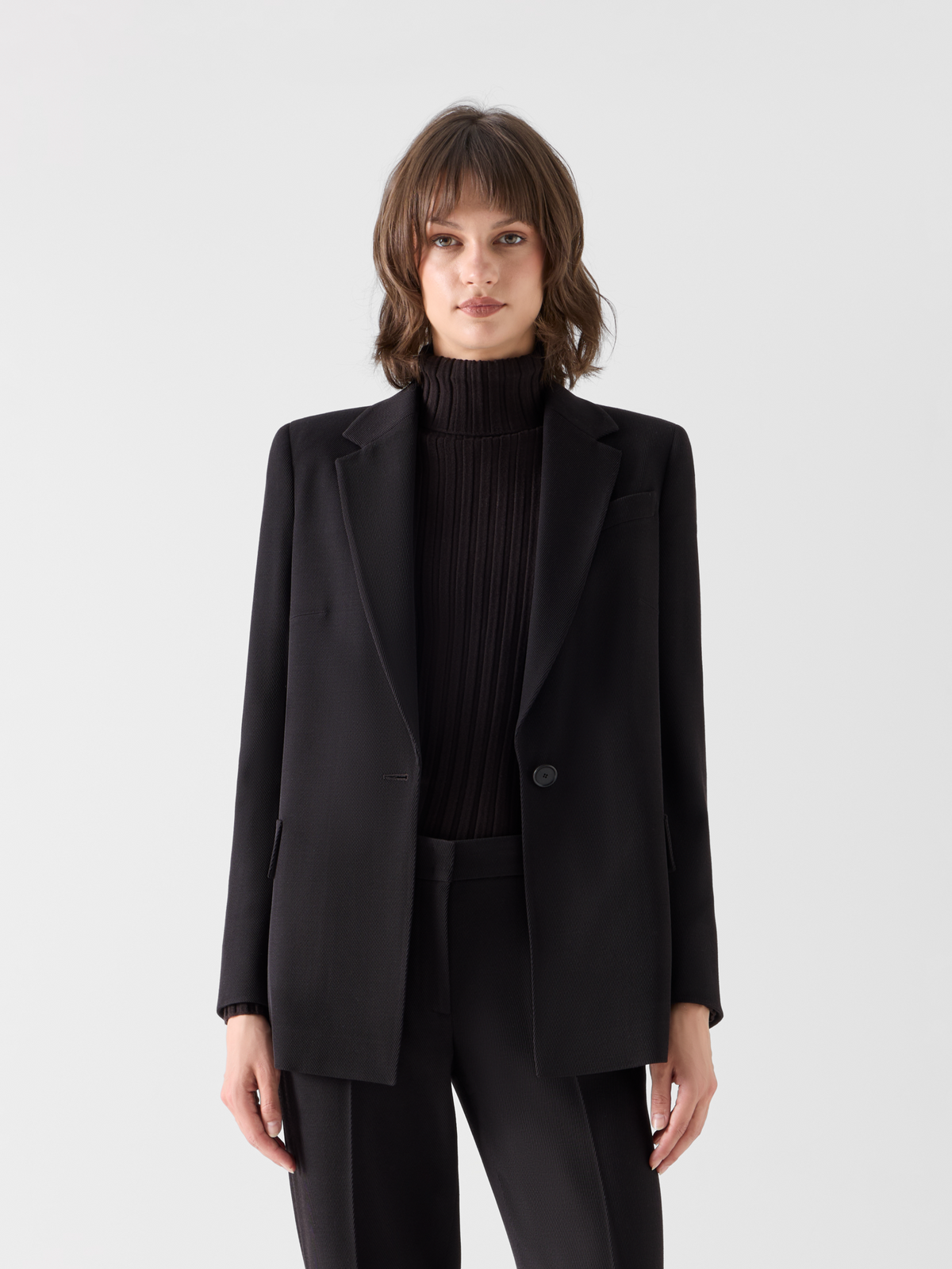 Designer Boyfriend Blazer in Wool Tricotine - brown 