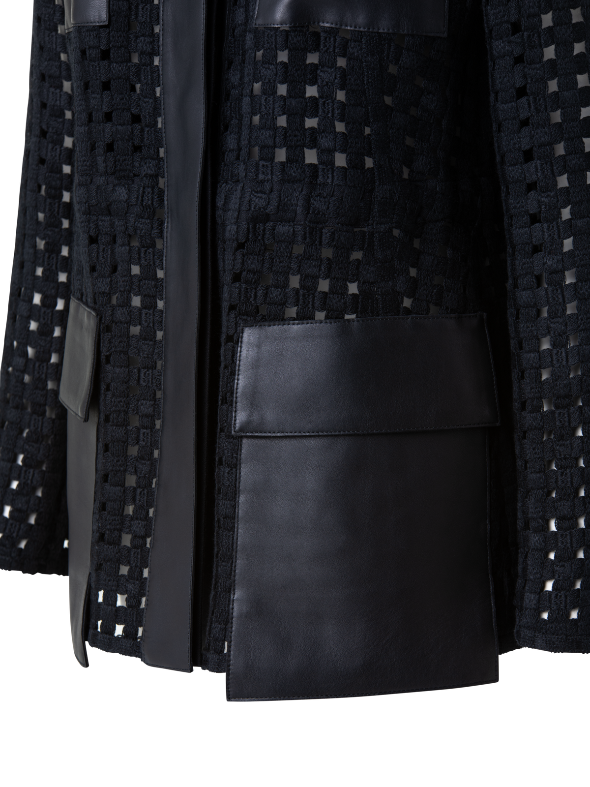 Designer Girta Open Grid Embroidery Safari Jacket