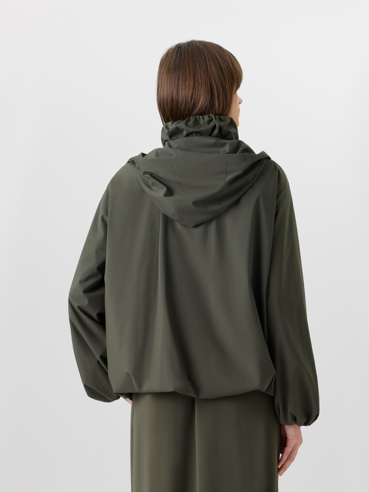Designer Water-Repellent Parachute-Taffeta Short Parka - green #editorial