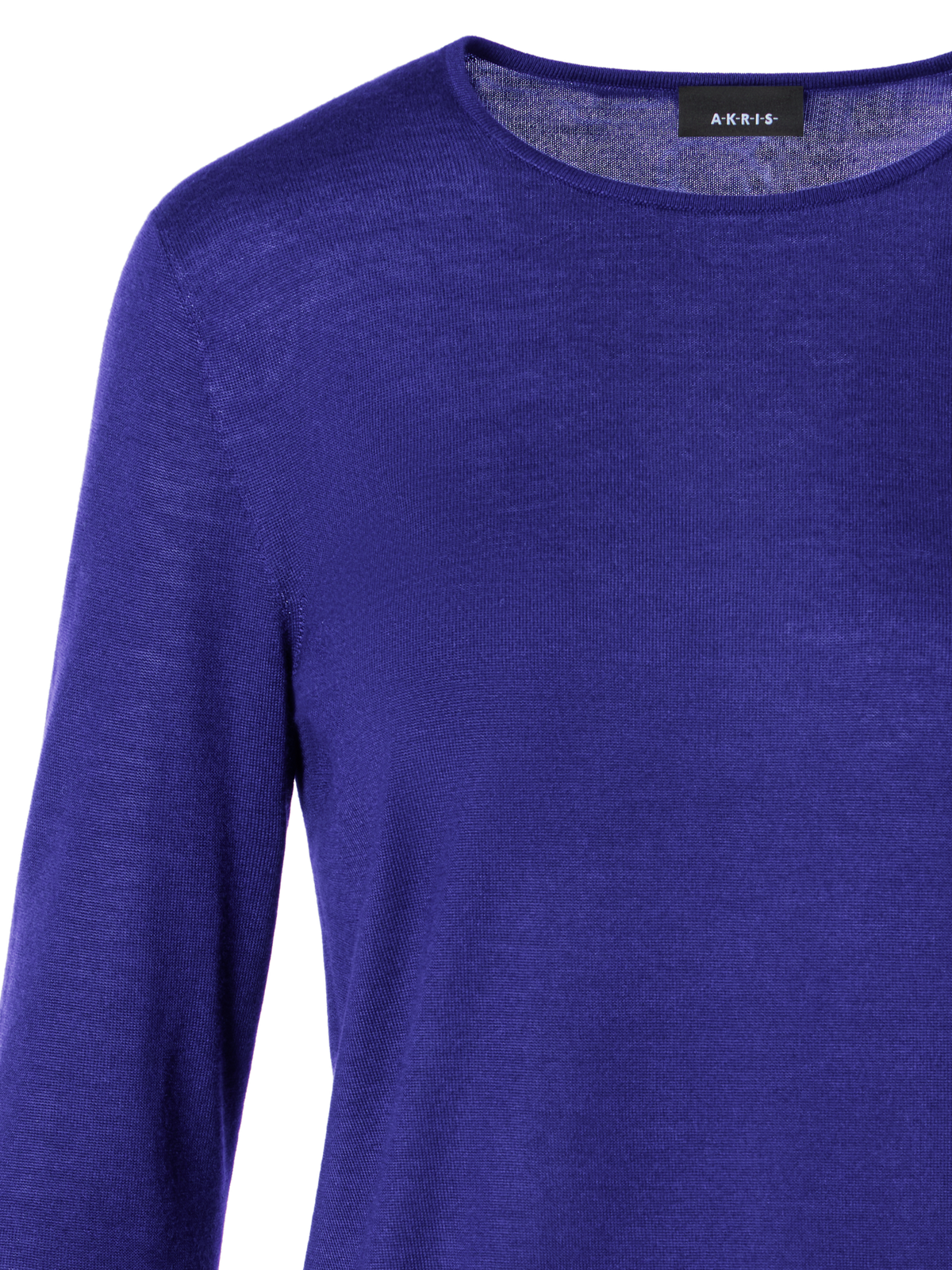 Designer Long-Sleeve Cashmere-Silk Knit Sweater - purple