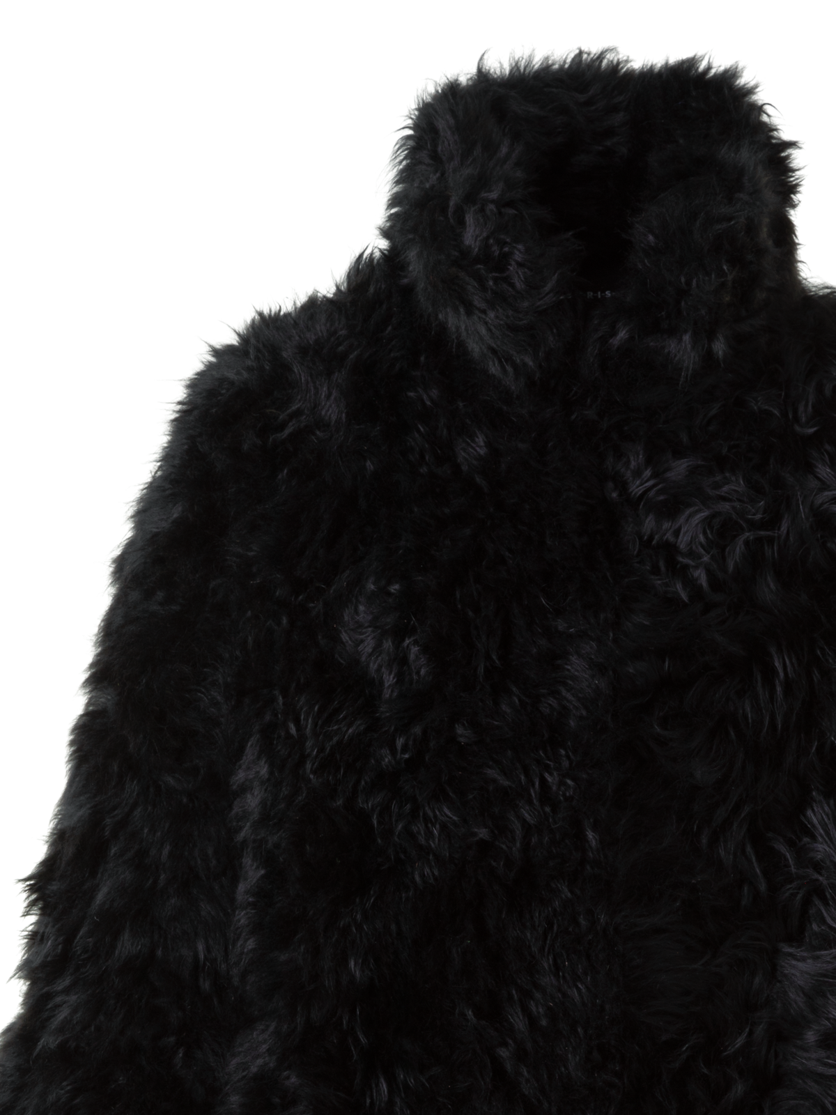 Designer Boxy Bracelet Sleeve Shearling Jacket - black - neutral