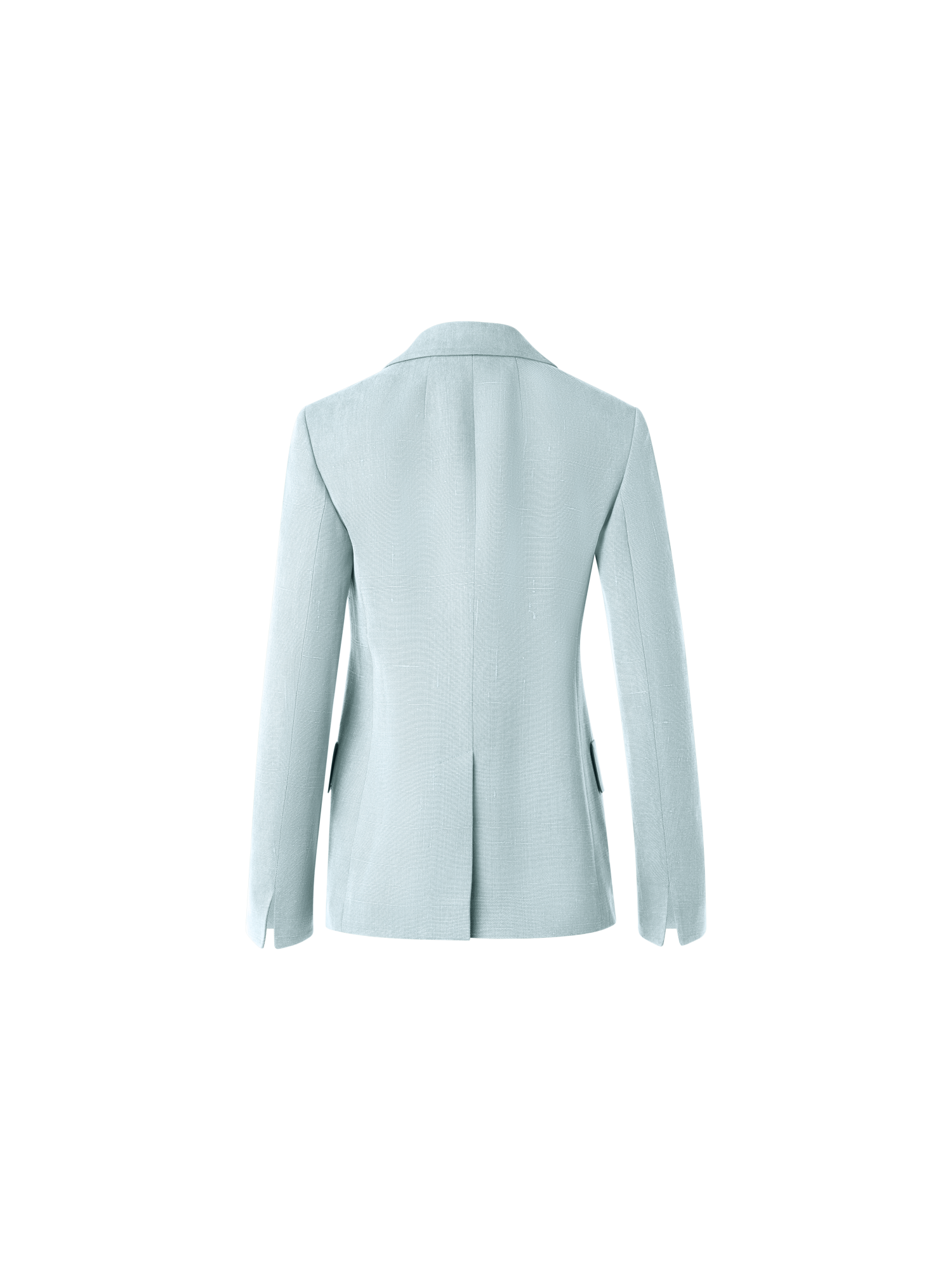 Designer Double Breasted Blazer in Shantung Silk - pastel - blue