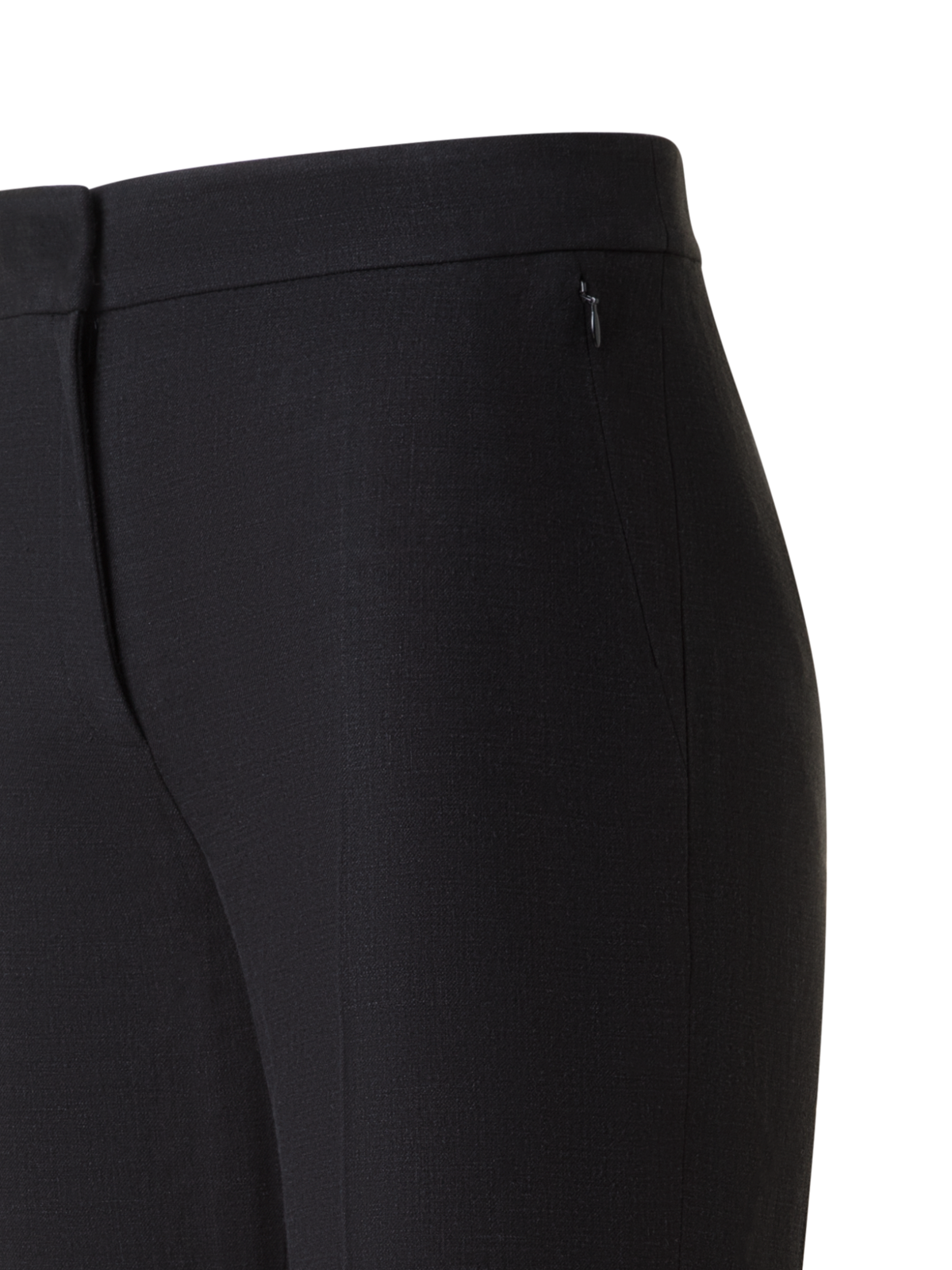 Designer Straight Linen Pants - neutral - black