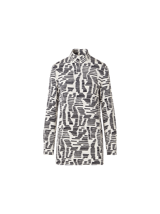 Designer Long-Sleeve Dance Movement Tunic Blouse - multicolor