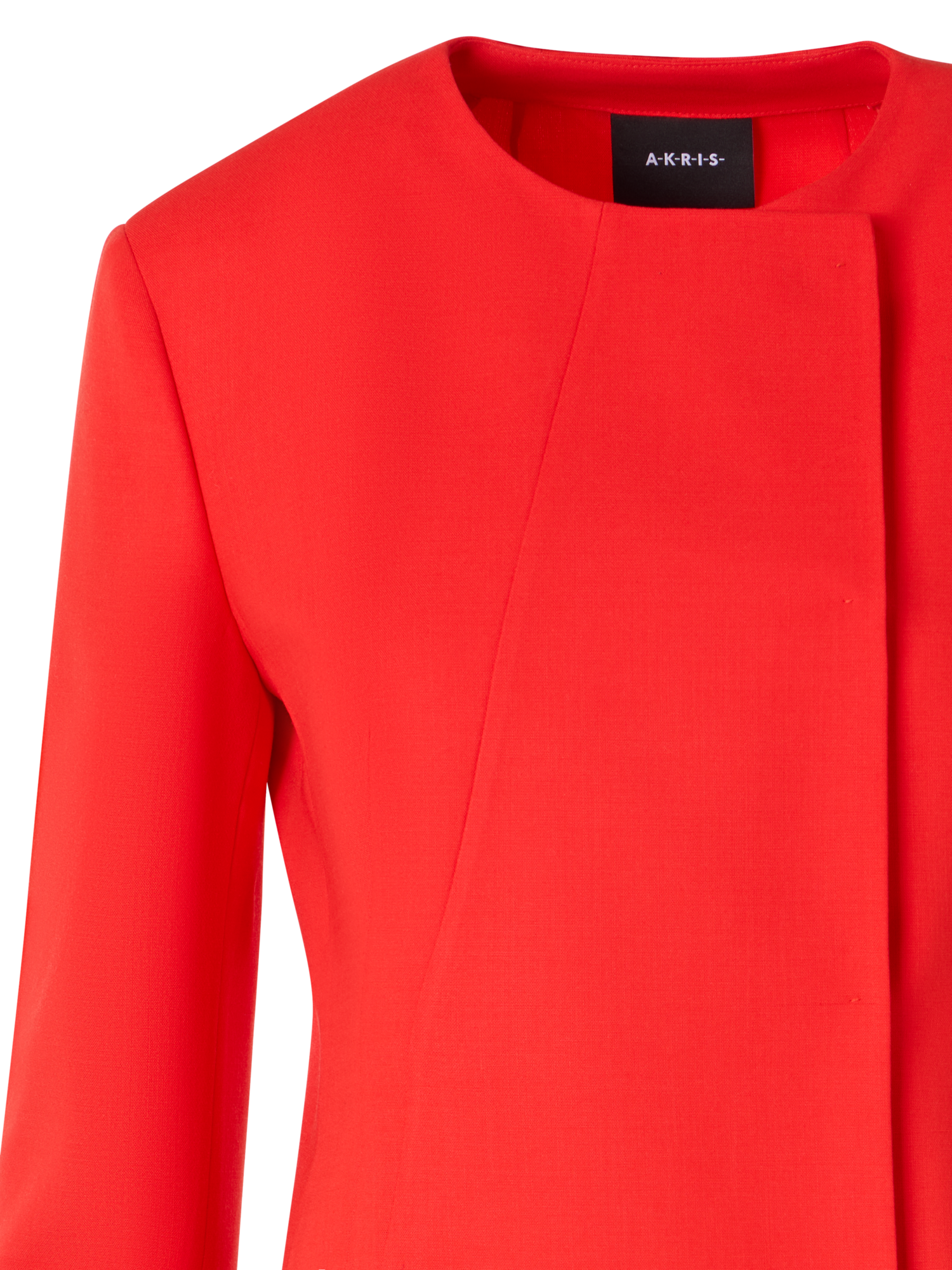 Designer Hemil Fitted Jacket with Polygon Patchwork - red