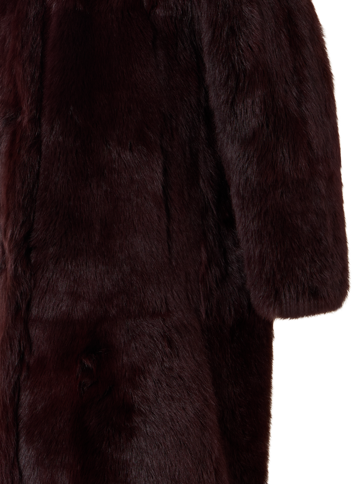 Designer Oversized Long Toscana Shearling Coat - red