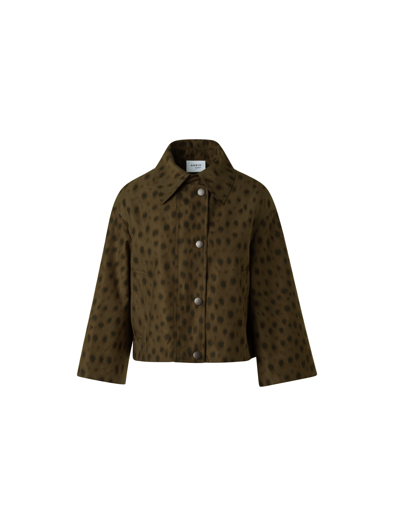 Designer Short Techno Parka in Leopard Print - neutral - brown