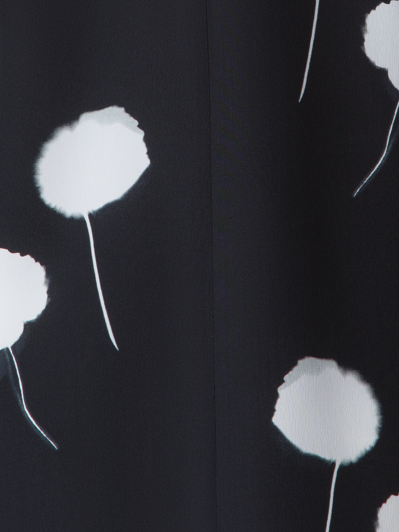 Designer Tunic Blouse in Silk with Dandelion Print - black - multicolor