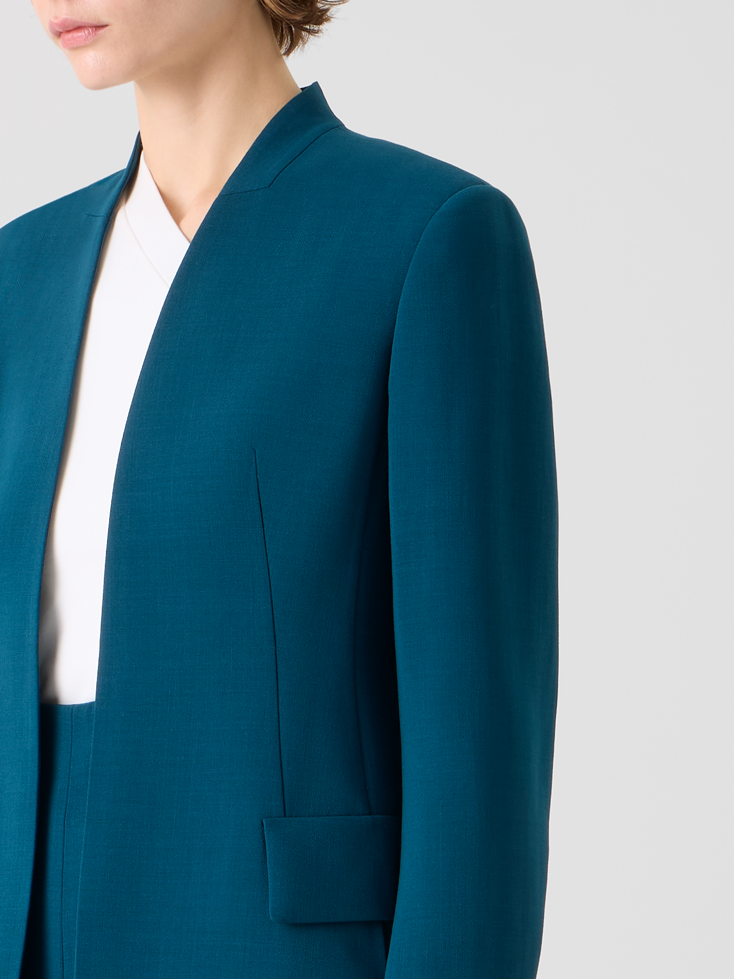 Designer Alvar Cardigan Style Jacket in Wool Double-Face - green