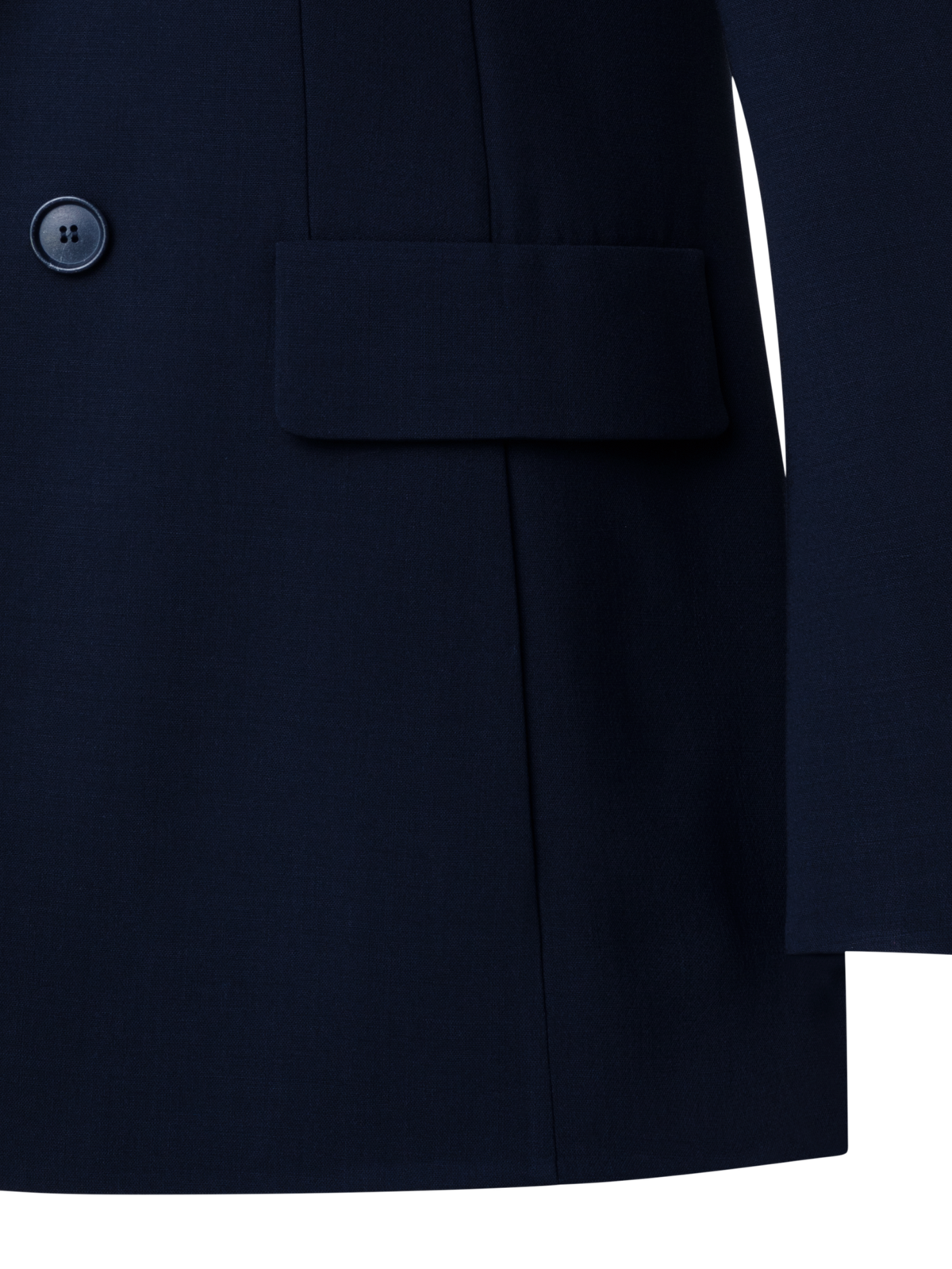 Designer Long Jacket in Wool Double-Face - navy - blue