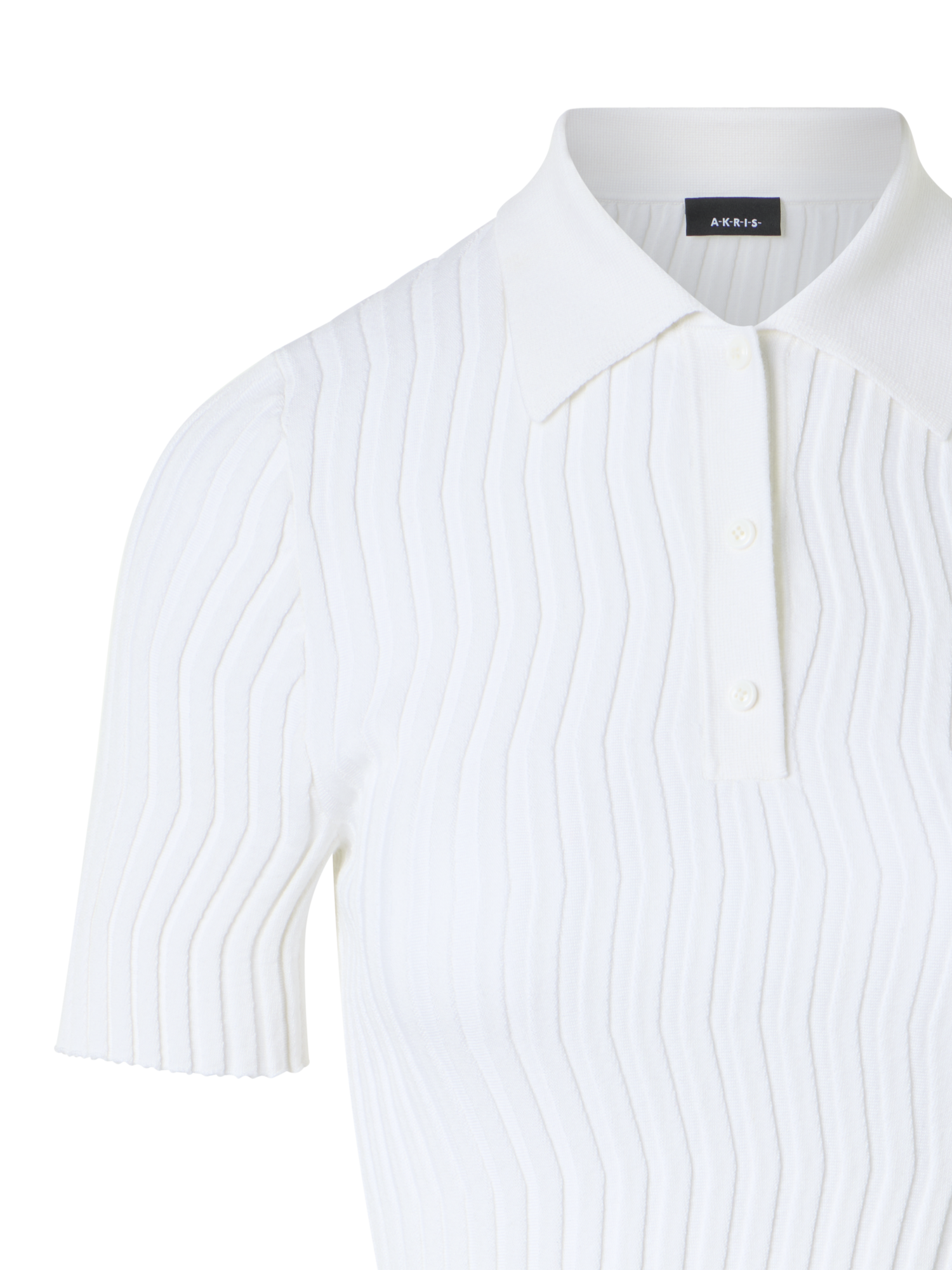Designer Fitted Stretch Cotton Silk Knit Polo - ecru