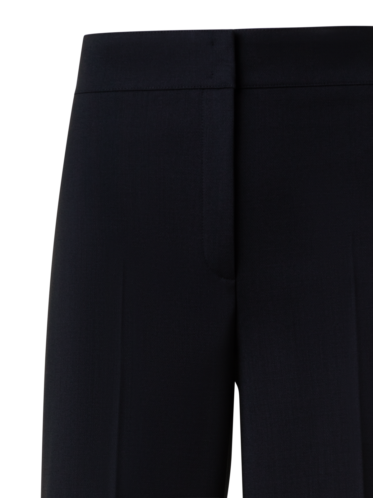 Designer Cropped Wide Wool Stretch Crêpe Pants - neutral - black