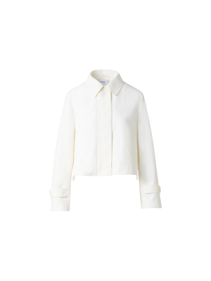 Designer Water Repellent Bicycle Parka in Cotton Blend - neutral - ecru - white