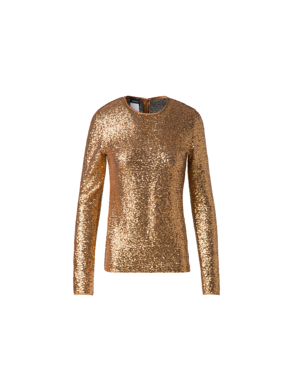 Designer Sequins on Jersey Top - gold