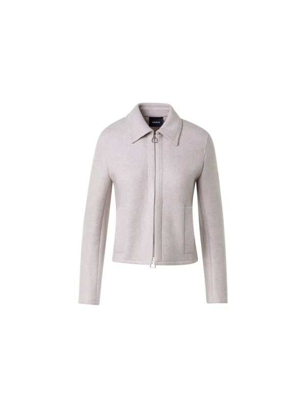 Designer Short Jacket in 100% Cashmere - grey