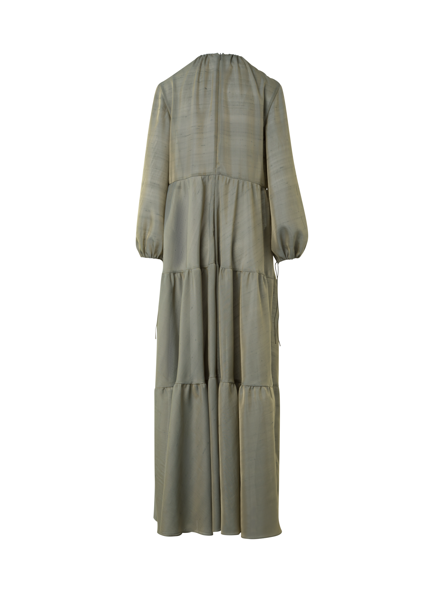 Designer Boho Midi Dress - neutral - green