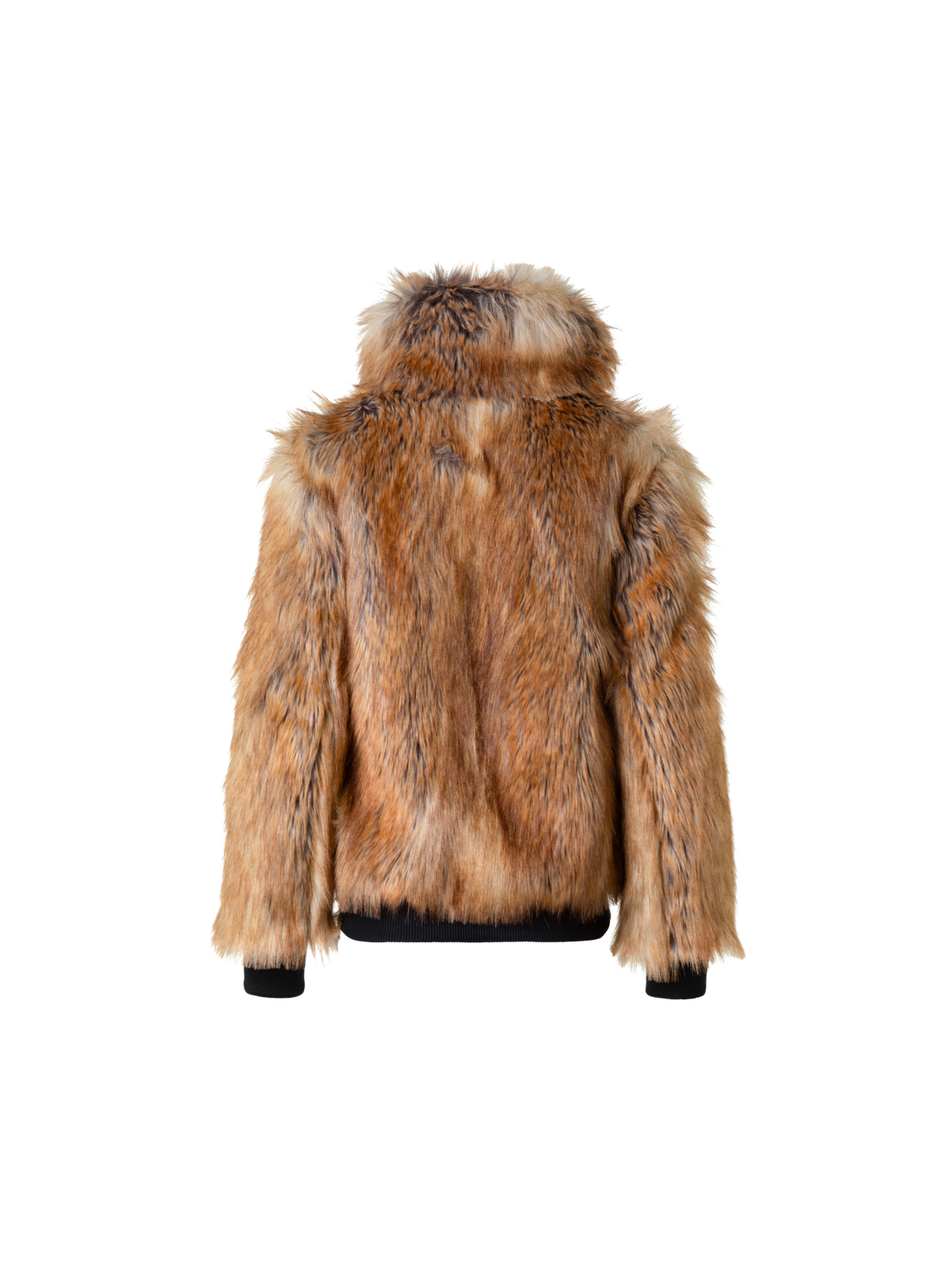 Designer Faux Fur Bomber Jacket - neutral - brown