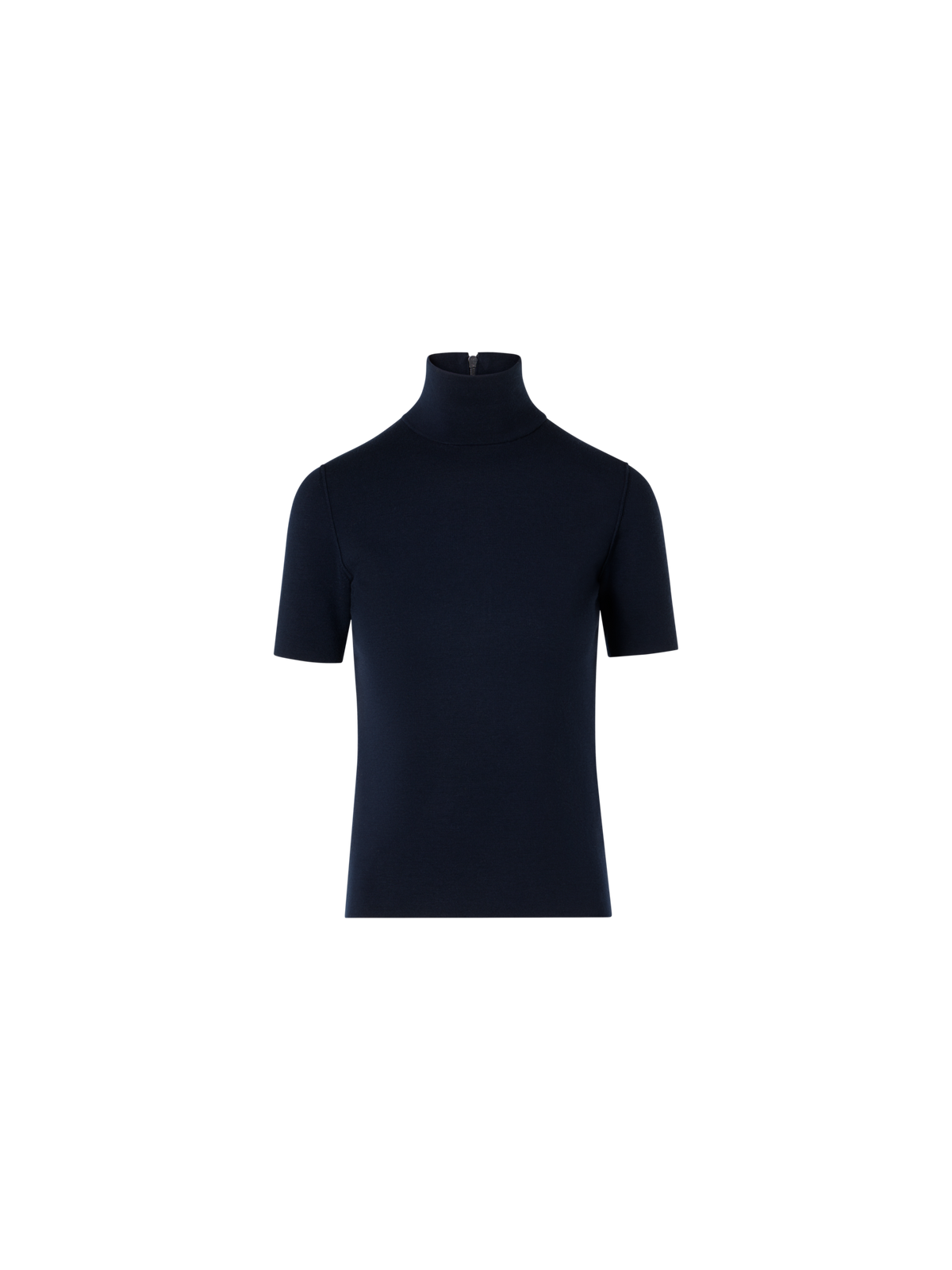 Designer Shortsleeve Wool Milano Knit Sweater - navy