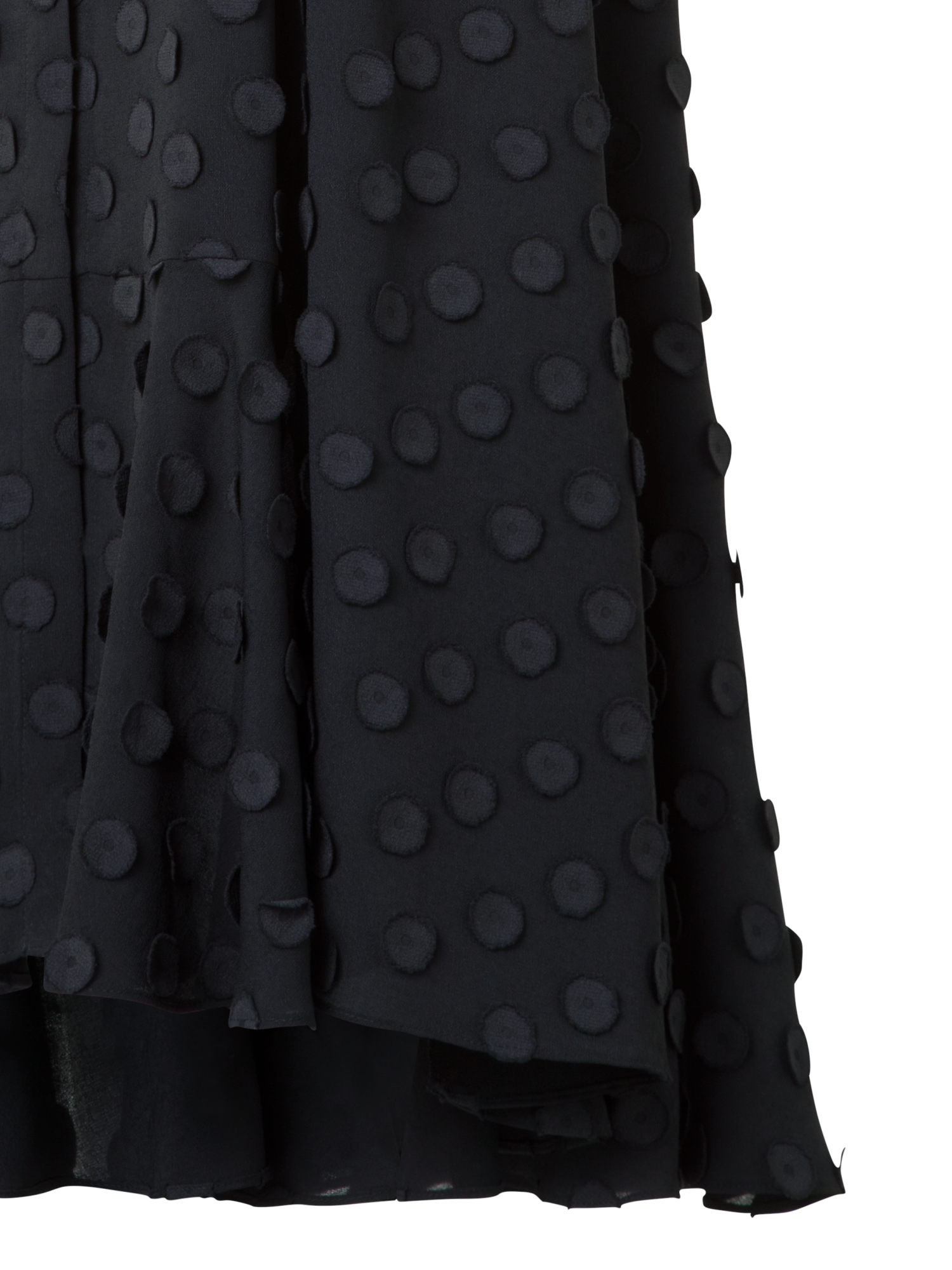 Designer Midi Skirt with 3D Polka Dots - black - neutral