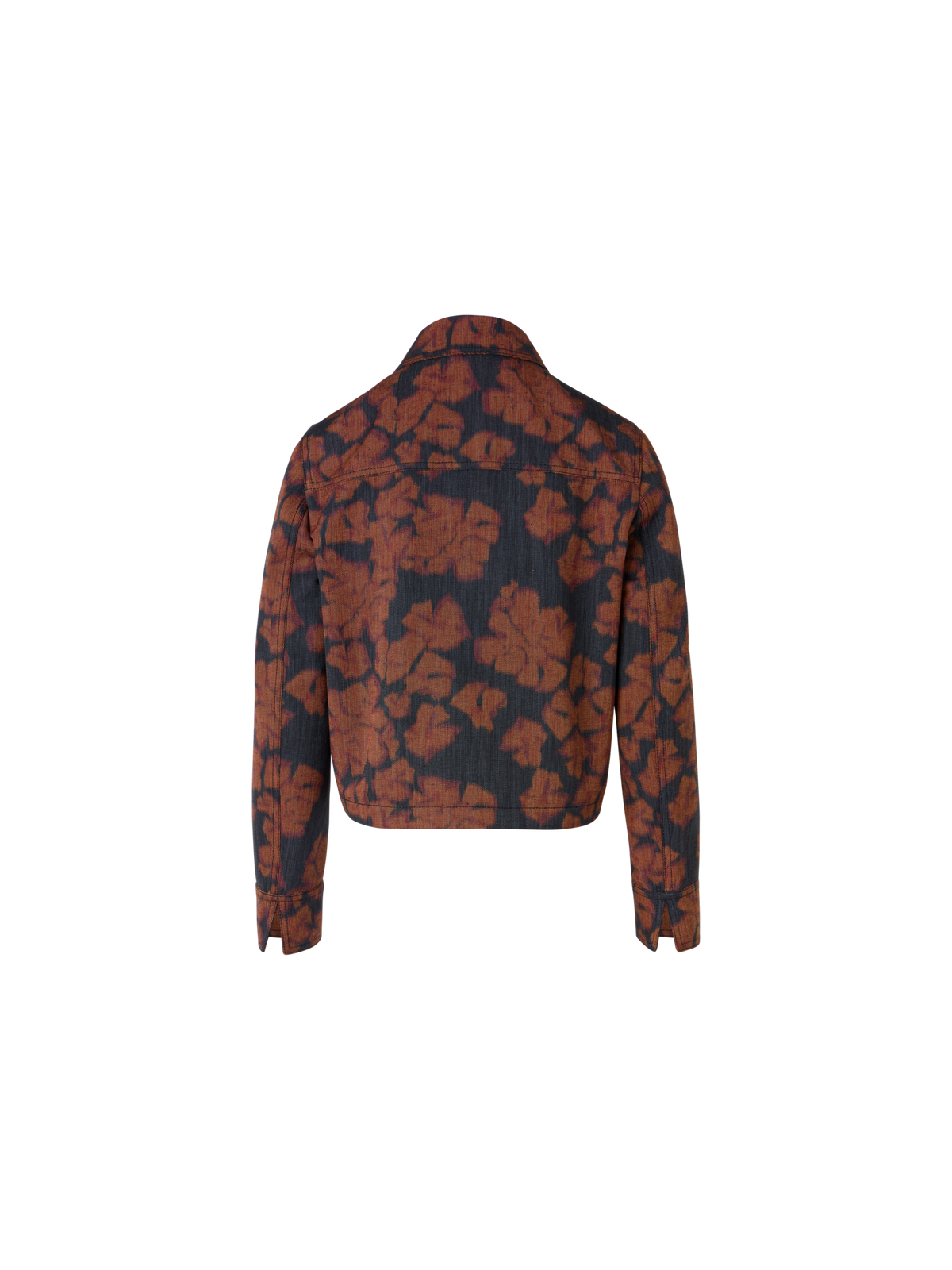 Designer Long-Sleeve Ikat Flower Short Jacket - multicolor