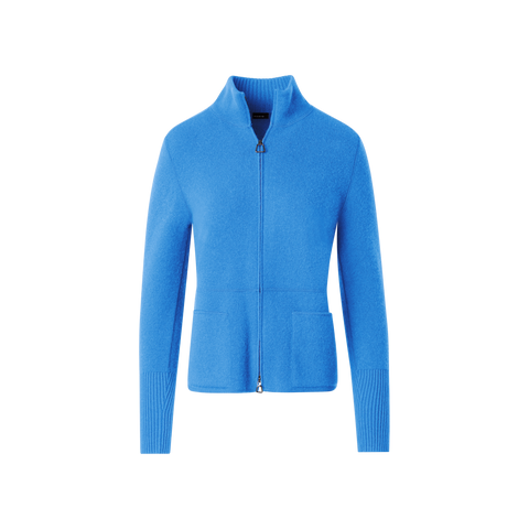 Cashmere Piqué Stand-Collar Cardigan