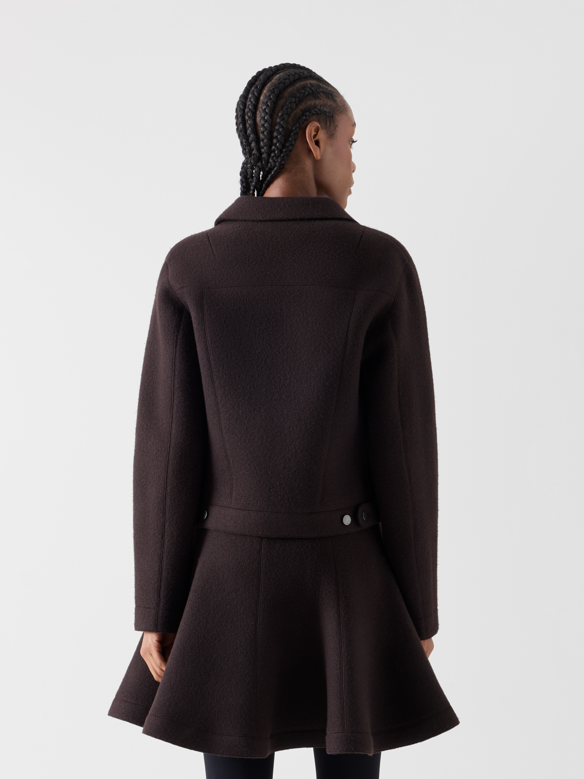 Designer Denim Style Jacket in Boiled Wool - brown #editorial