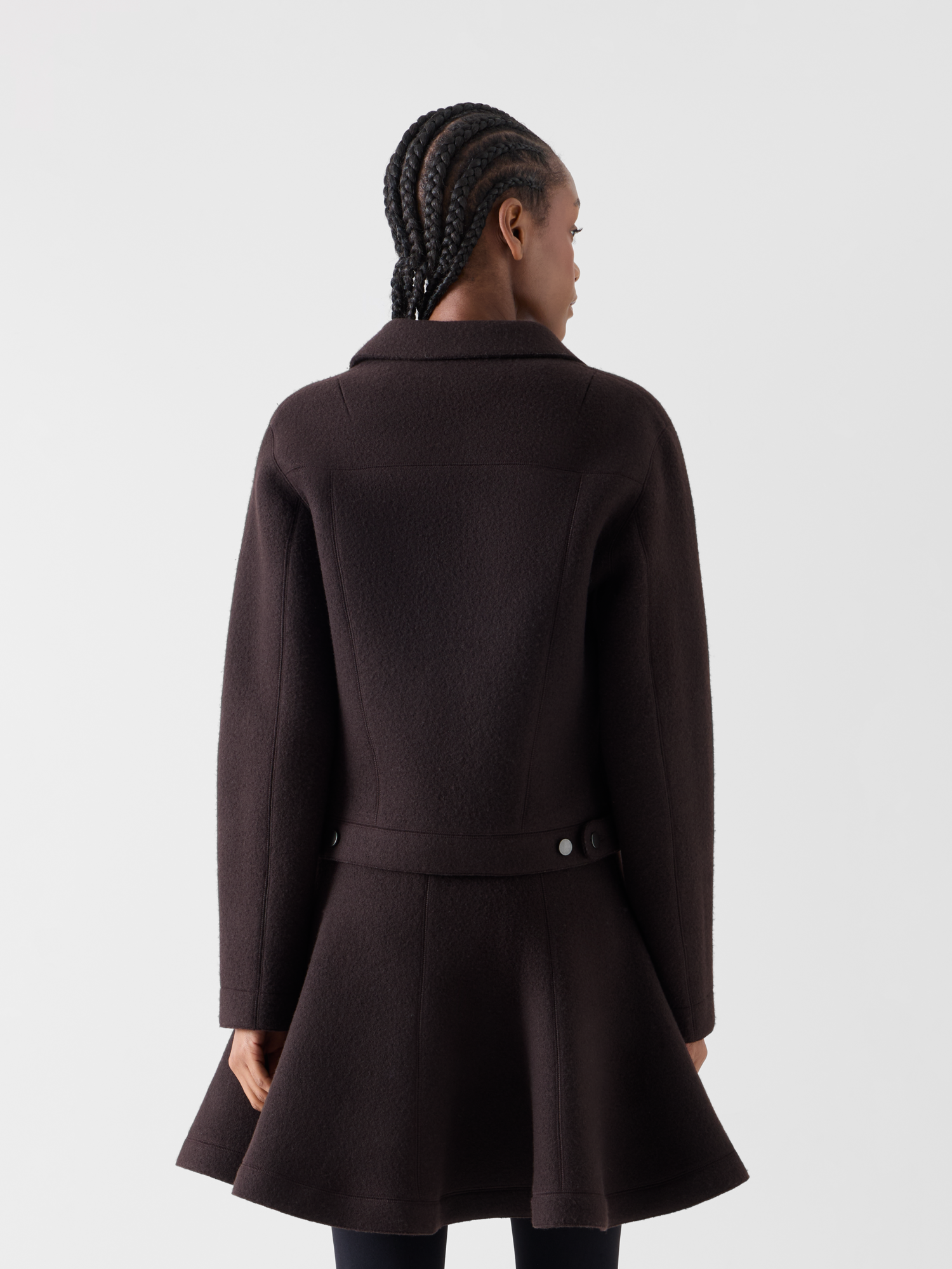 Designer Denim Style Jacket in Boiled Wool - brown 