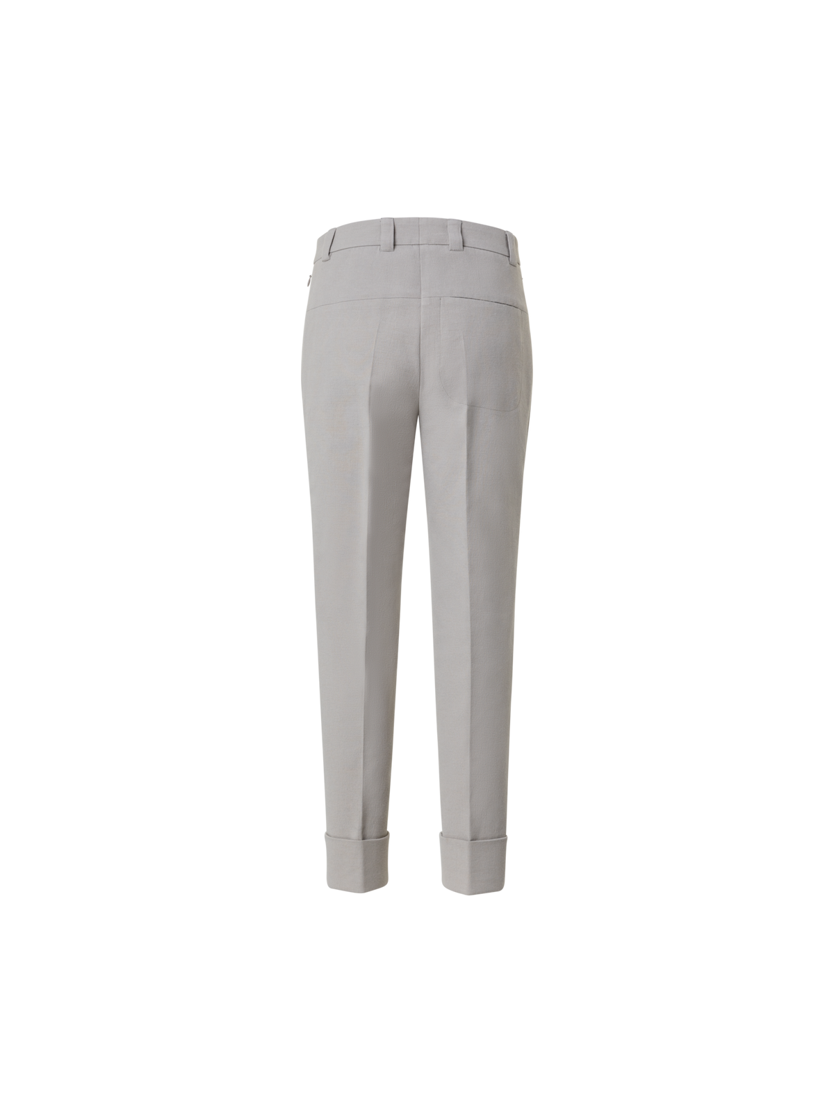 Designer Cropped Tapered Cotton Silk Double-Face Pants - grey