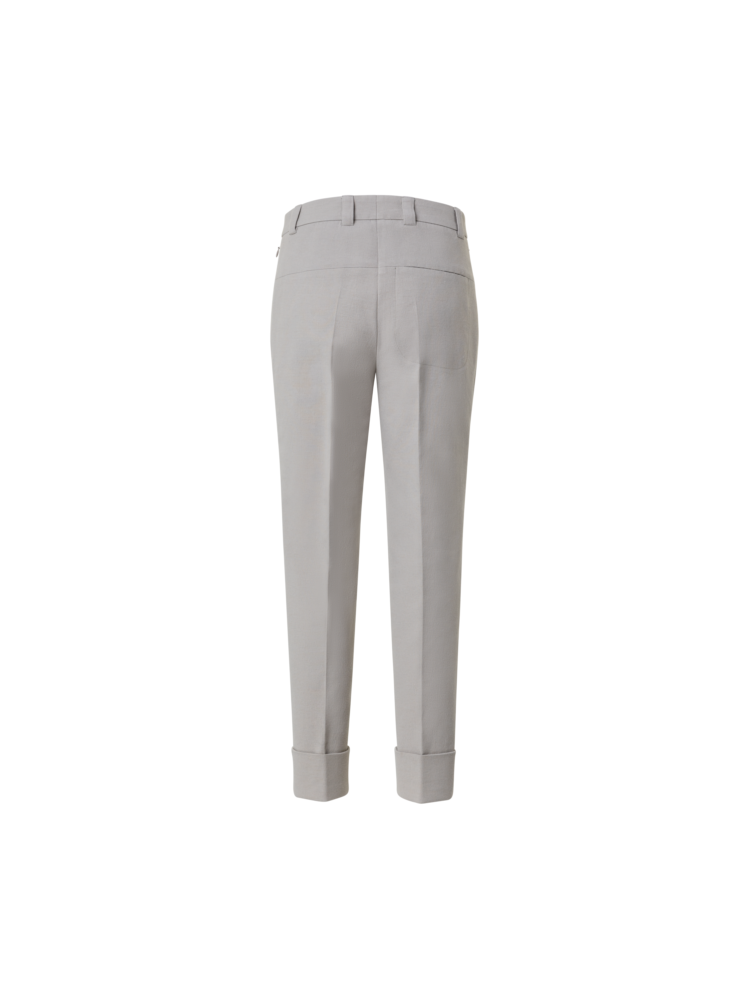 Designer Cropped Tapered Cotton Silk Double-Face Pants - grey