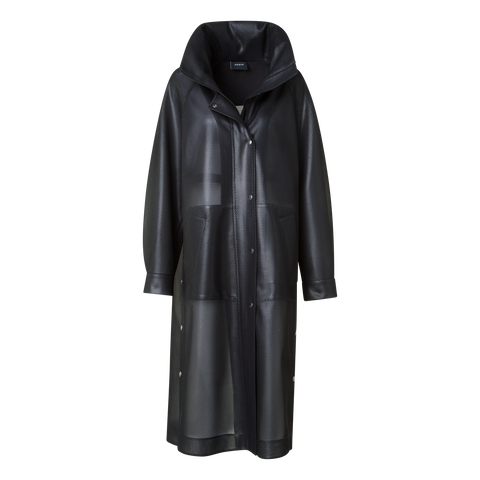 Long Water Repellent Coat with Hood