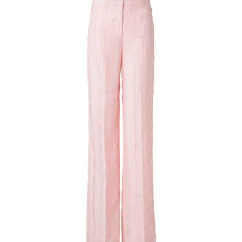 Straight Wide Cotton Plaid Pants