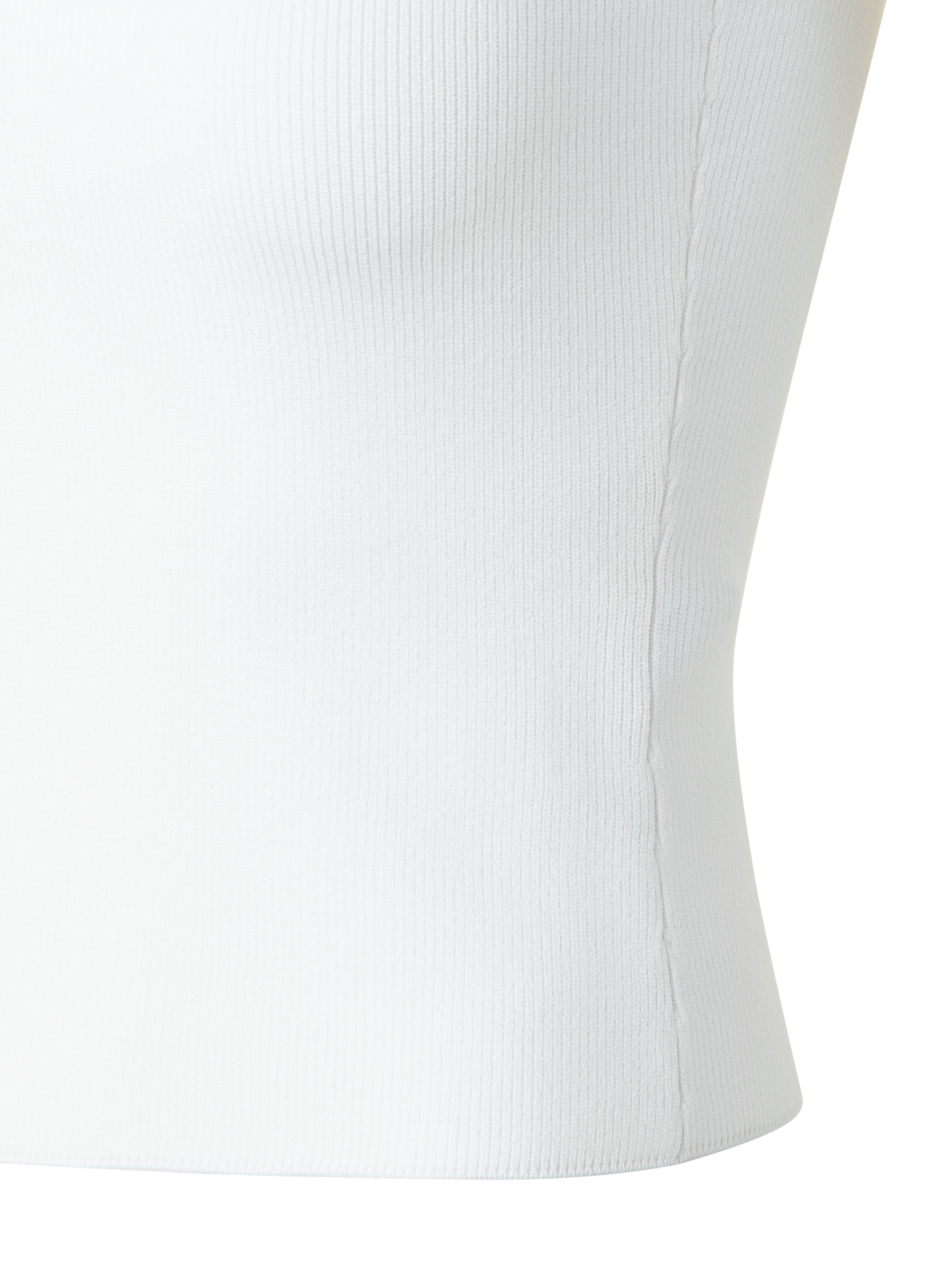 Designer Cotton Viscose Rib Sleeveless Top - ecru - white