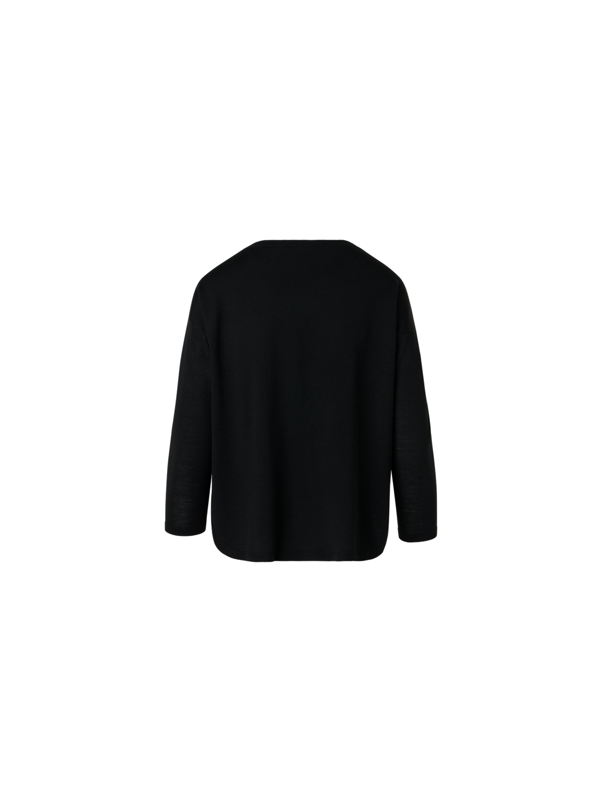Designer Fine Merino Wool Signature Knit Sweater - black