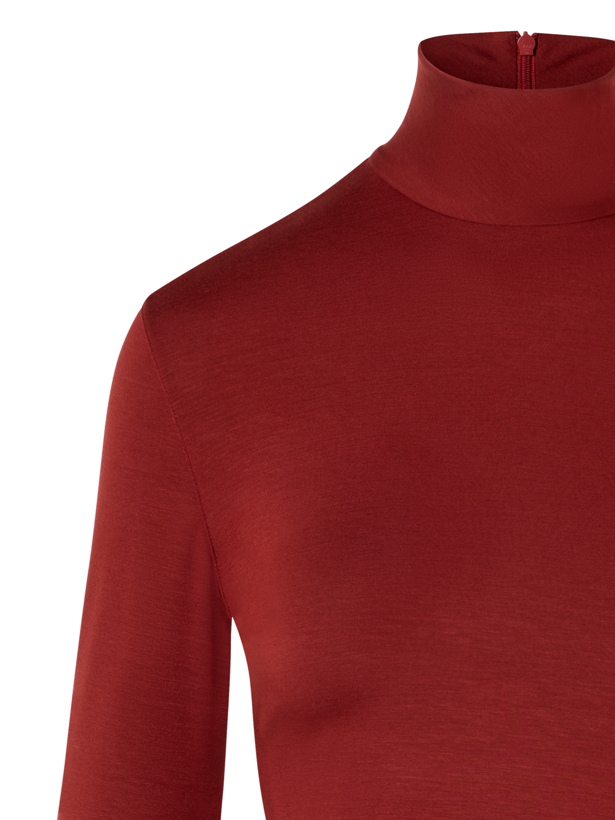 Designer Mock Neck Shirt in Modal Jersey - red