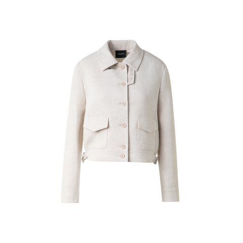 Short Blouson Jacket in Linen Double-Face