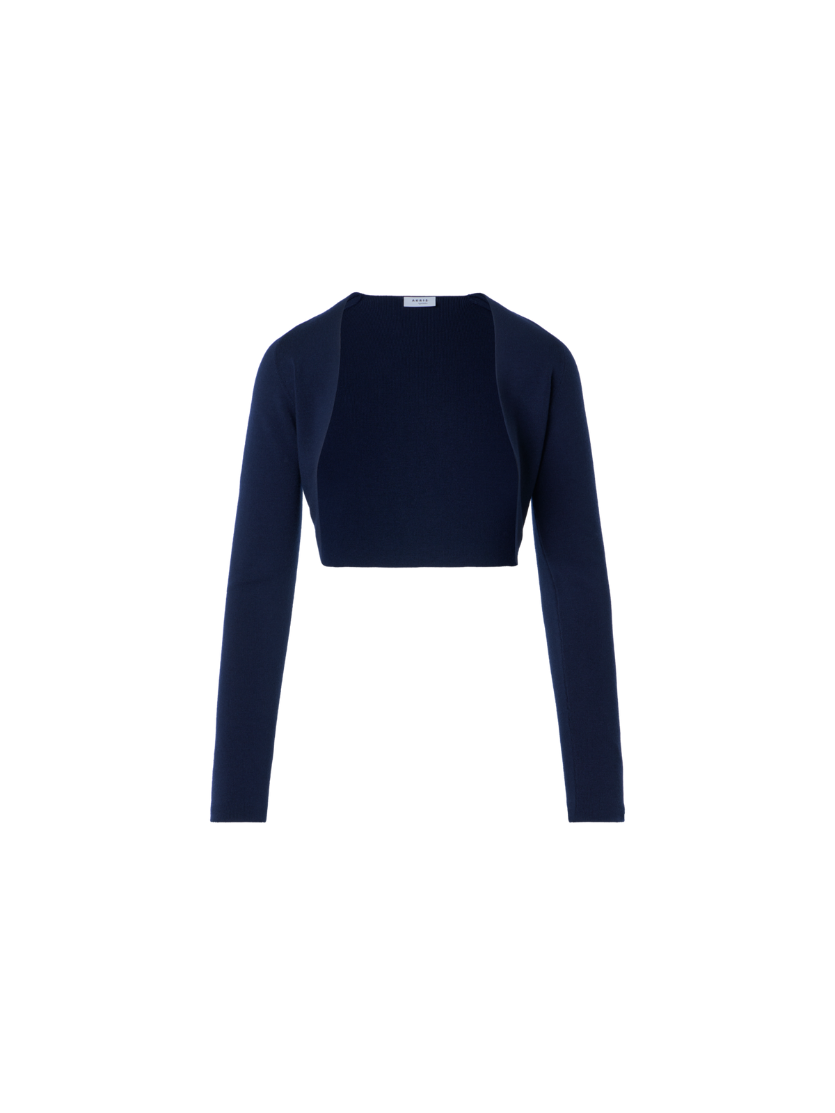 Designer Merino Wool Cropped Bolero Cardigan - navy - blue