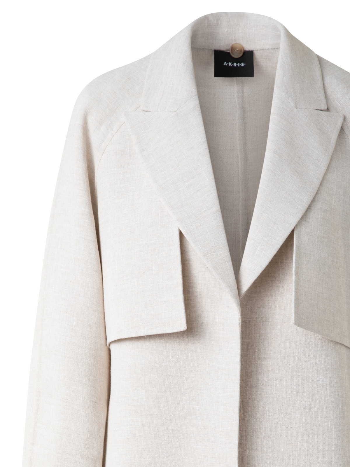 Designer Duo Coat - Vest and Bolero in Linen Double-Face - neutral - grey - ecru - white