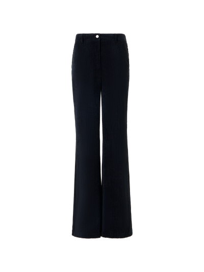 Designer Bootcut Pants in Washed Techno Corduroy - navy
